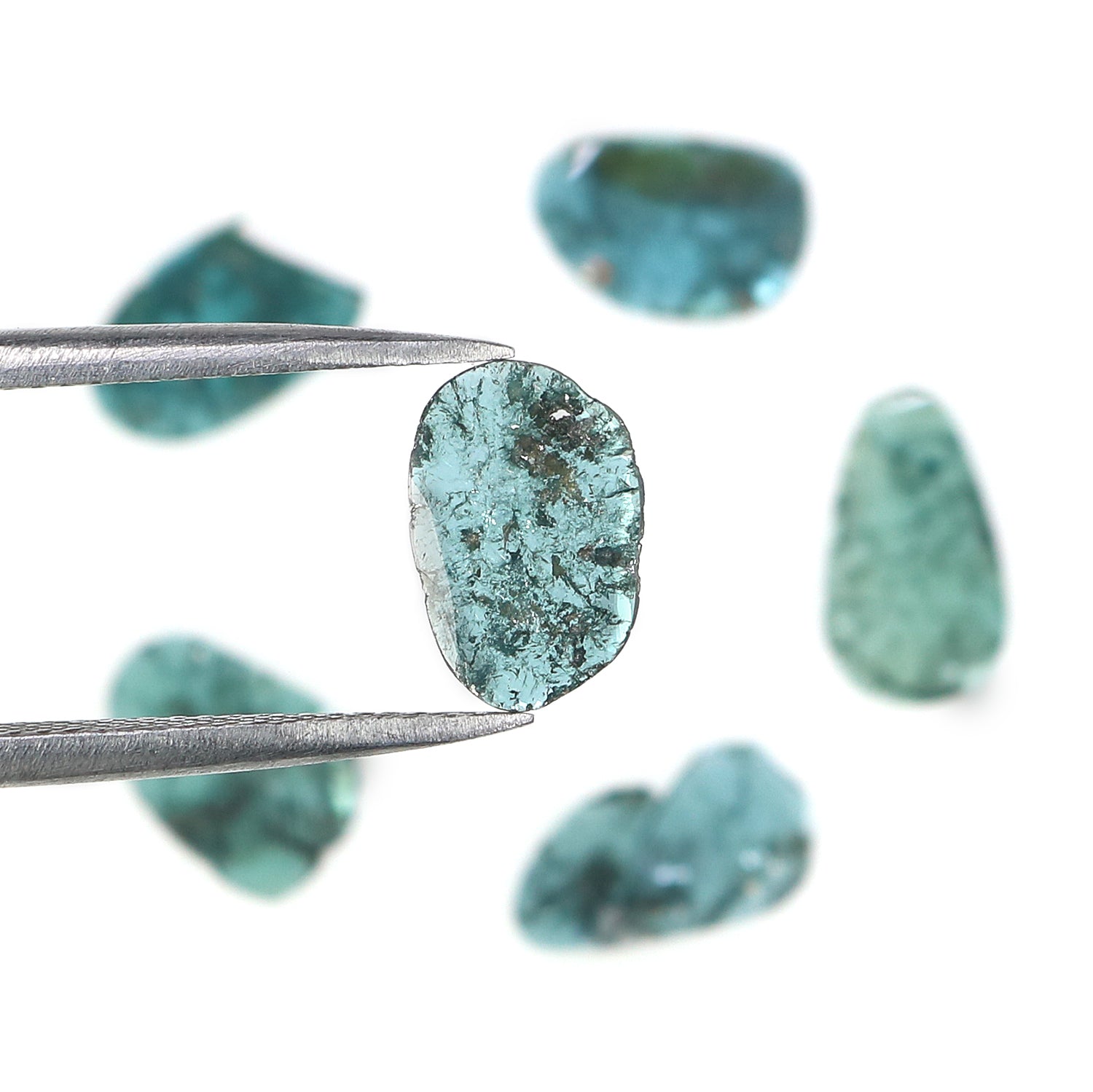 1.95 CT Natural Loose Slice Shape Diamond Blue Color Slice Diamond 9.00 MM Natural Slice Diamond Irregular Cut Slice Shape Diamond NQ1319