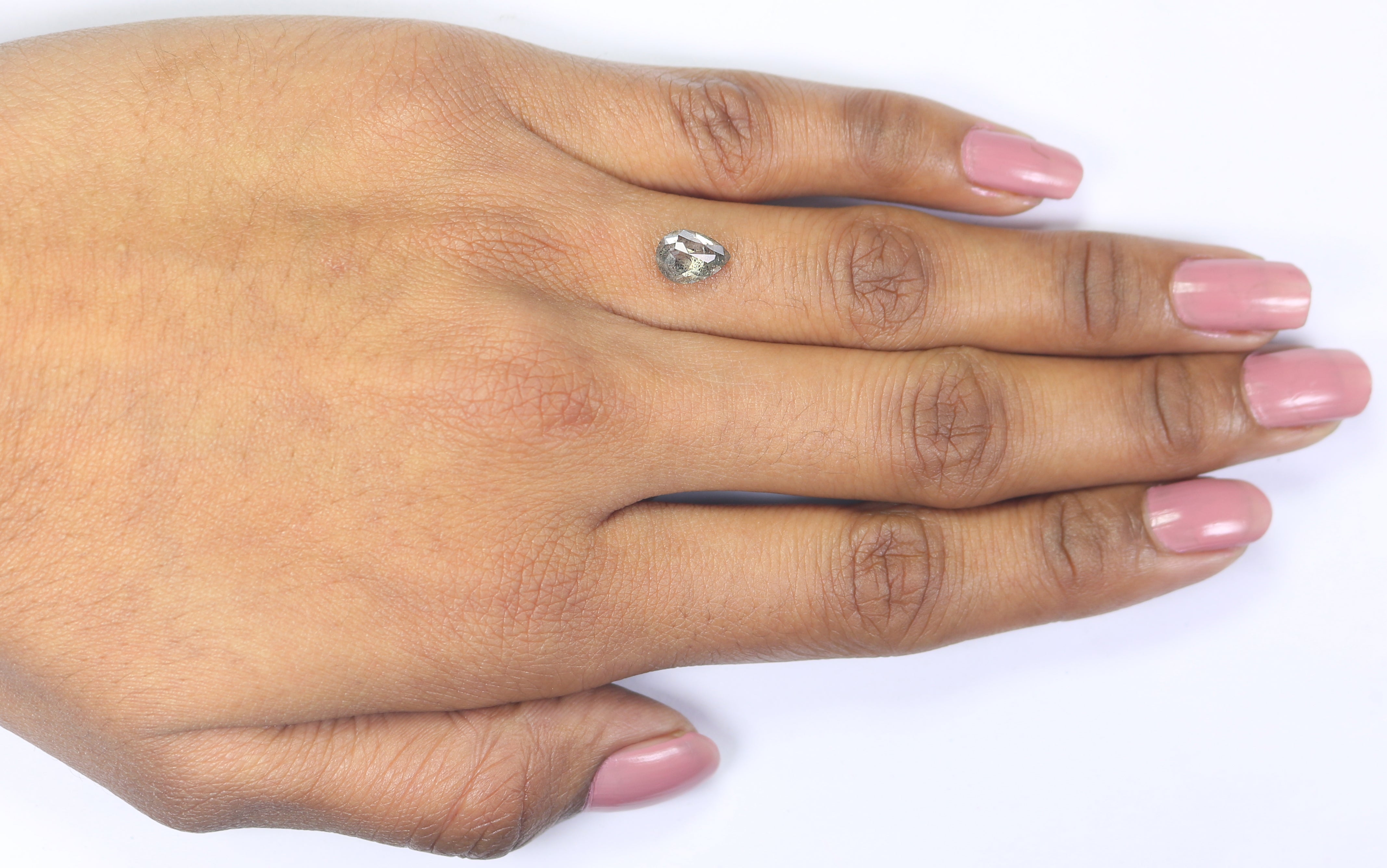 1.38 CT Natural Loose Pear Shape Diamond Salt And Pepper Pear Diamond 8.00 MM Natural Loose Black Grey Color Pear Rose Cut Diamond L3506