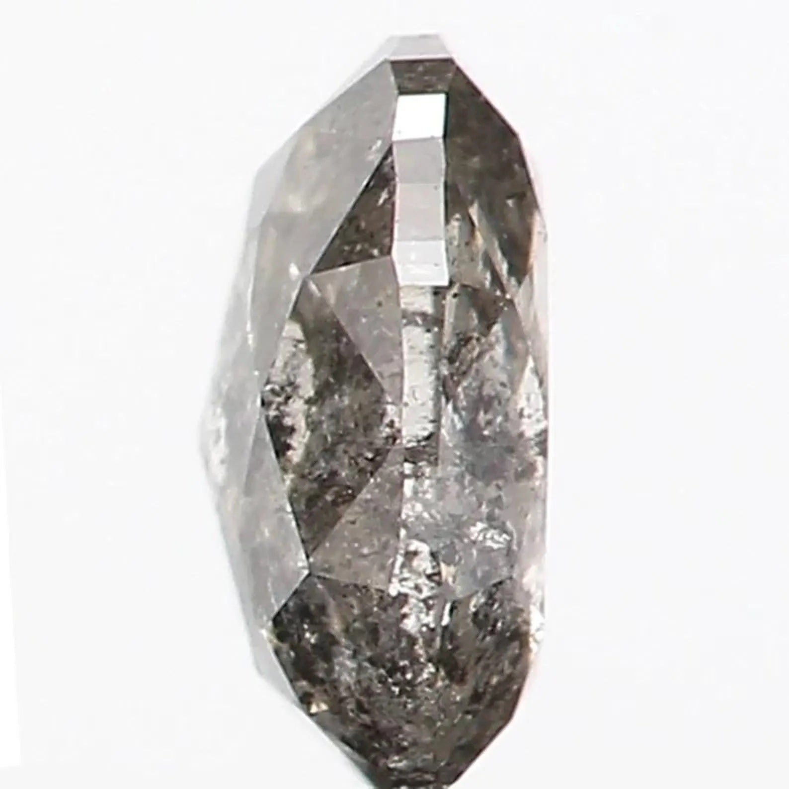 0.34 CT Natural Loose Oval Shape Diamond Salt And Pepper Oval Diamond 4.80 MM Natural Loose Black Grey Color Oval Rose Cut Diamond NQ1057