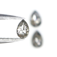 Natural Loose Pear Diamond, Salt And Pepper Pear Diamond, Natural Loose Diamond, Pear Rose Cut Diamond, 0.48 CT Pear Cut Diamond L2896