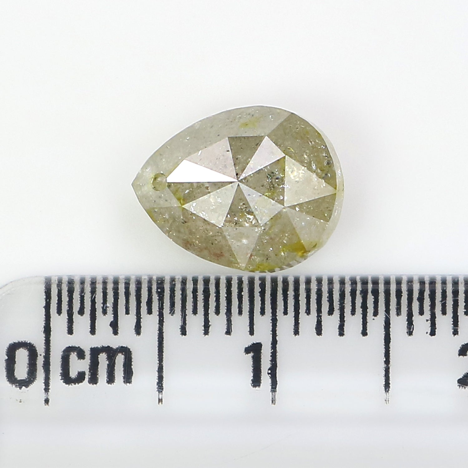 2.98 CT Natural Loose Pear Shape Diamond Yellow Grey Color Pear Cut Diamond 9.30 MM Natural Loose Diamond Pear Shape Rose Cut Diamond QL7462