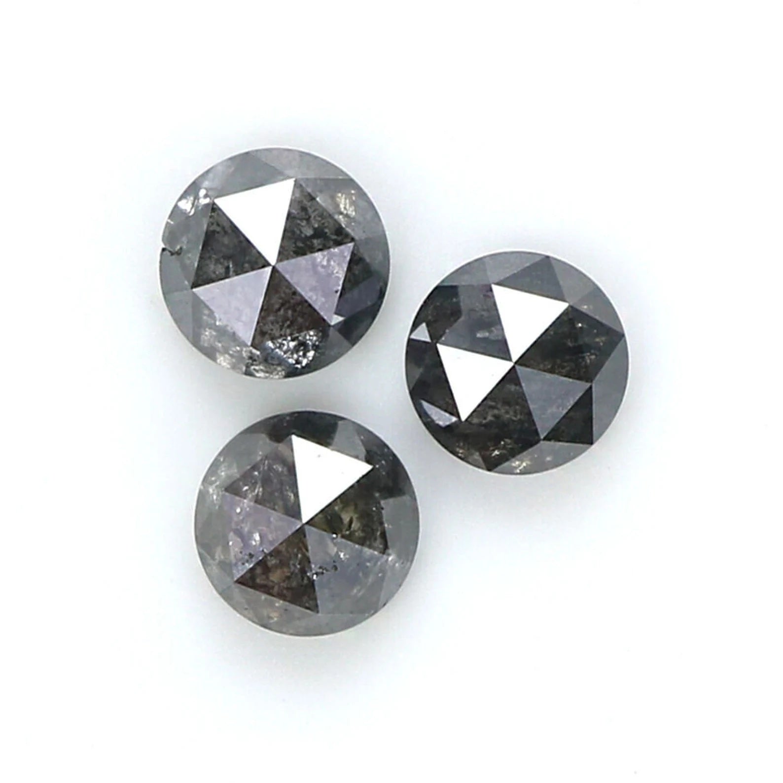 1.21 CT Natural Loose Round Shape Diamond Salt And Pepper Diamond 4.30 MM Natural Diamond Black Grey Color Round Rose Cut Diamond NQ7319