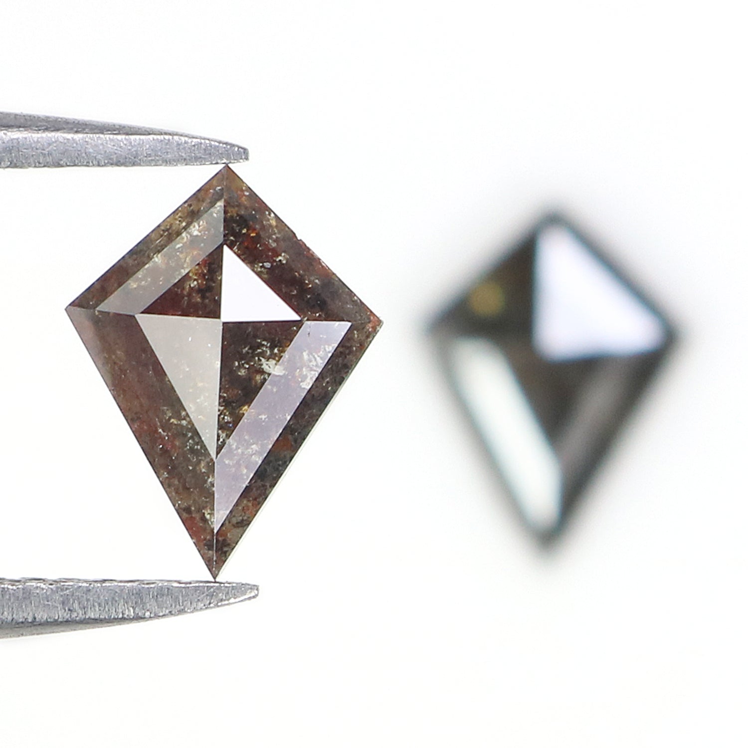 1.44 CT Natural Loose Kite Cut Pair Diamond Salt And Pepper Kite Diamond 9.00 MM Natural Loose Black Brown Color Kite Rose Cut Diamond L3448