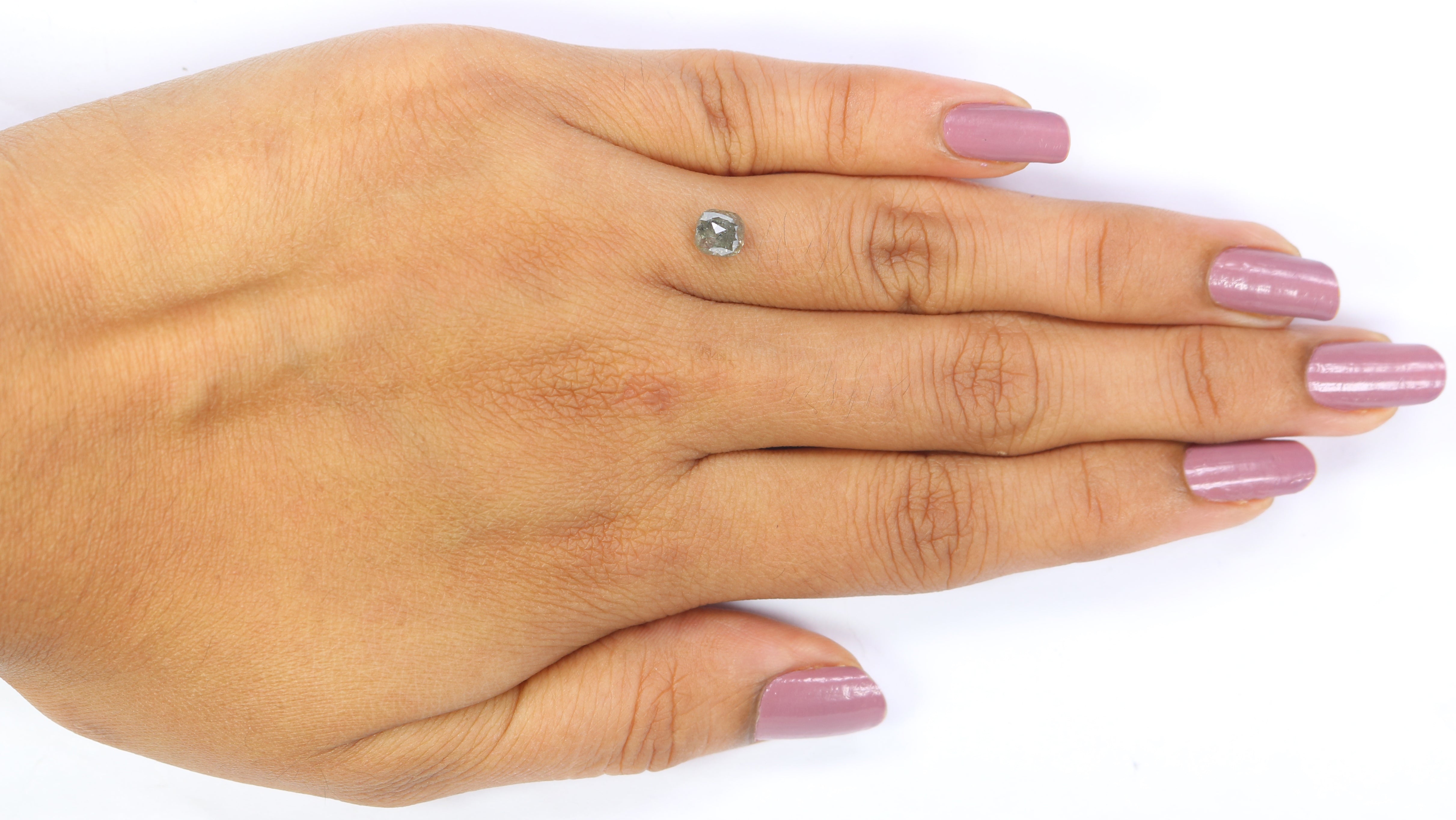 0.97 CT Natural Loose Cushion Shape Diamond Salt And Pepper Cushion Cut Diamond 5.10 MM Natural Grey Color Cushion Rose Cut Diamond LQB2860