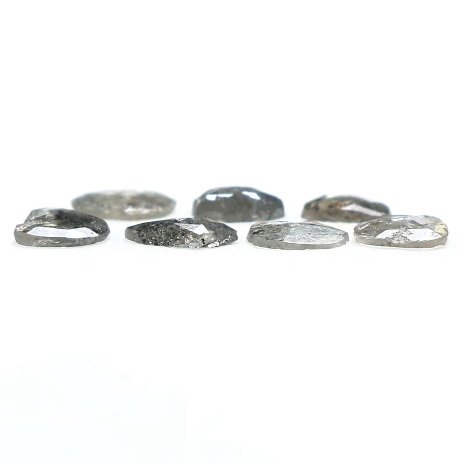 0.84 CT Natural Loose Slice Shape Diamond Salt And Pepper Slice Cut Diamond 3.65 MM Black Grey Color Slice Shape Rose Cut Diamond NQ1646
