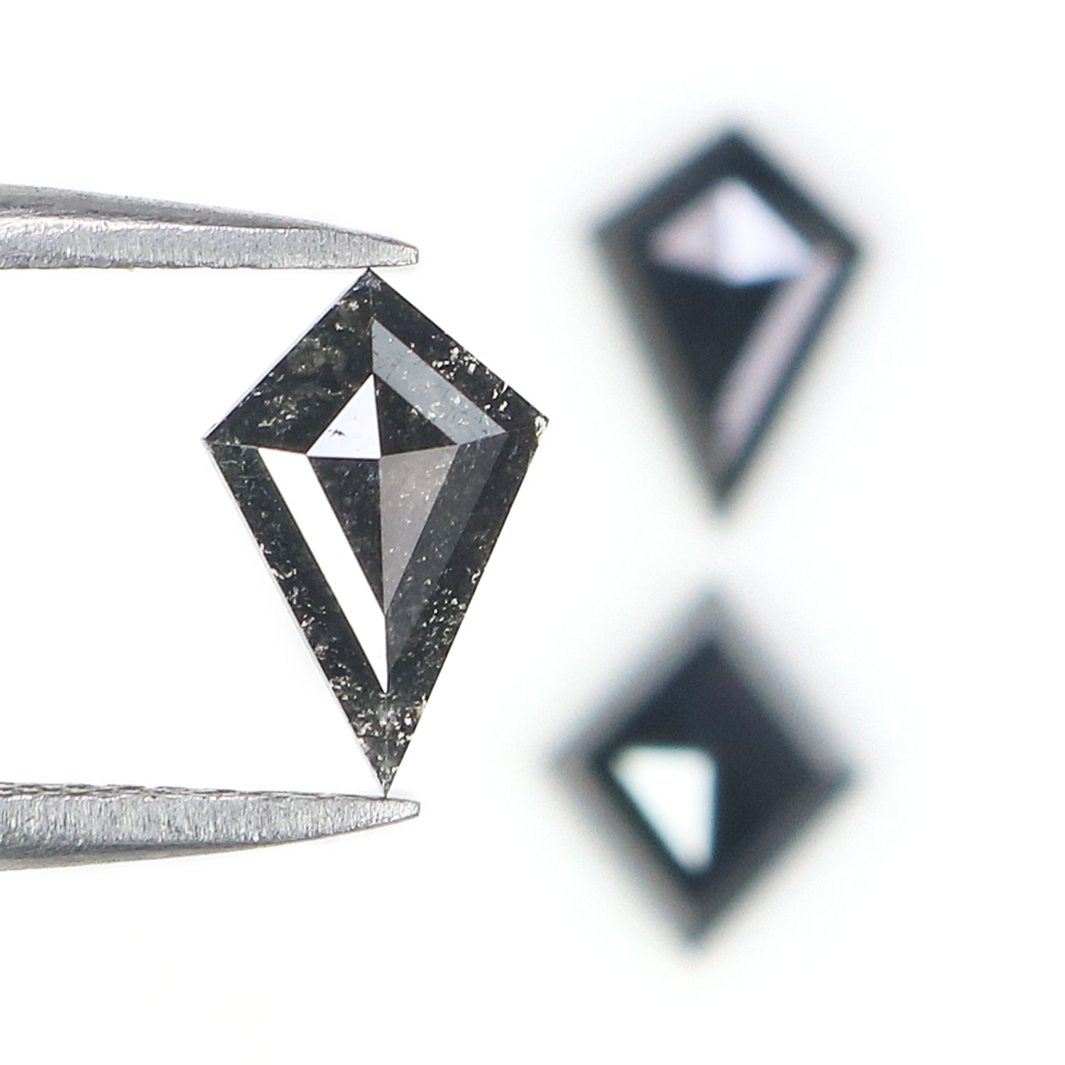 1.62 CT Natural Loose Kite Shape Diamond Black Color Kite Cut Diamond 8.50 MM Natural Loose Black Color Diamond Kite Rose Cut Diamond L3441