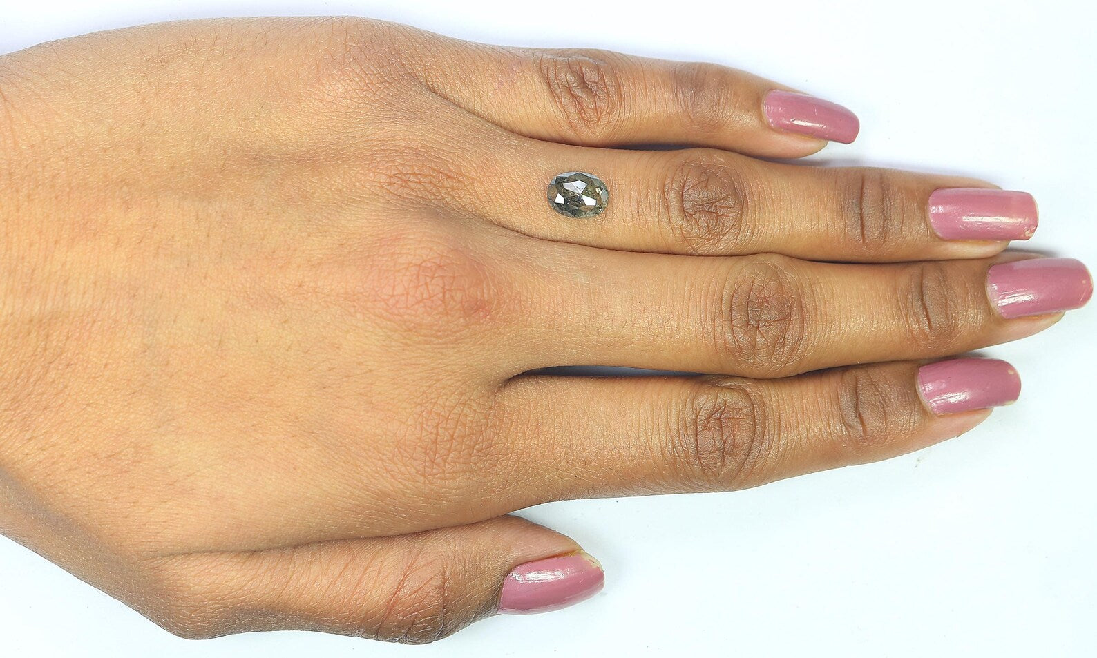 1.61 Ct Natural Loose Oval Shape Diamond Salt and Pepper Oval Diamond 8.55 MM Natural Loose Black Grey Color Oval Rose Cut Diamond QN870