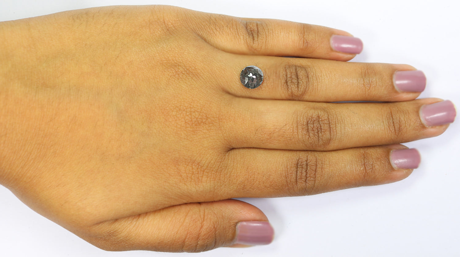 1.60 Ct Natural Loose  Round Rose Cut Diamond Black Gray Color Diamond 8.05 MM Natural Loose Salt and Pepper Diamond Rose Cut Diamond LQ519