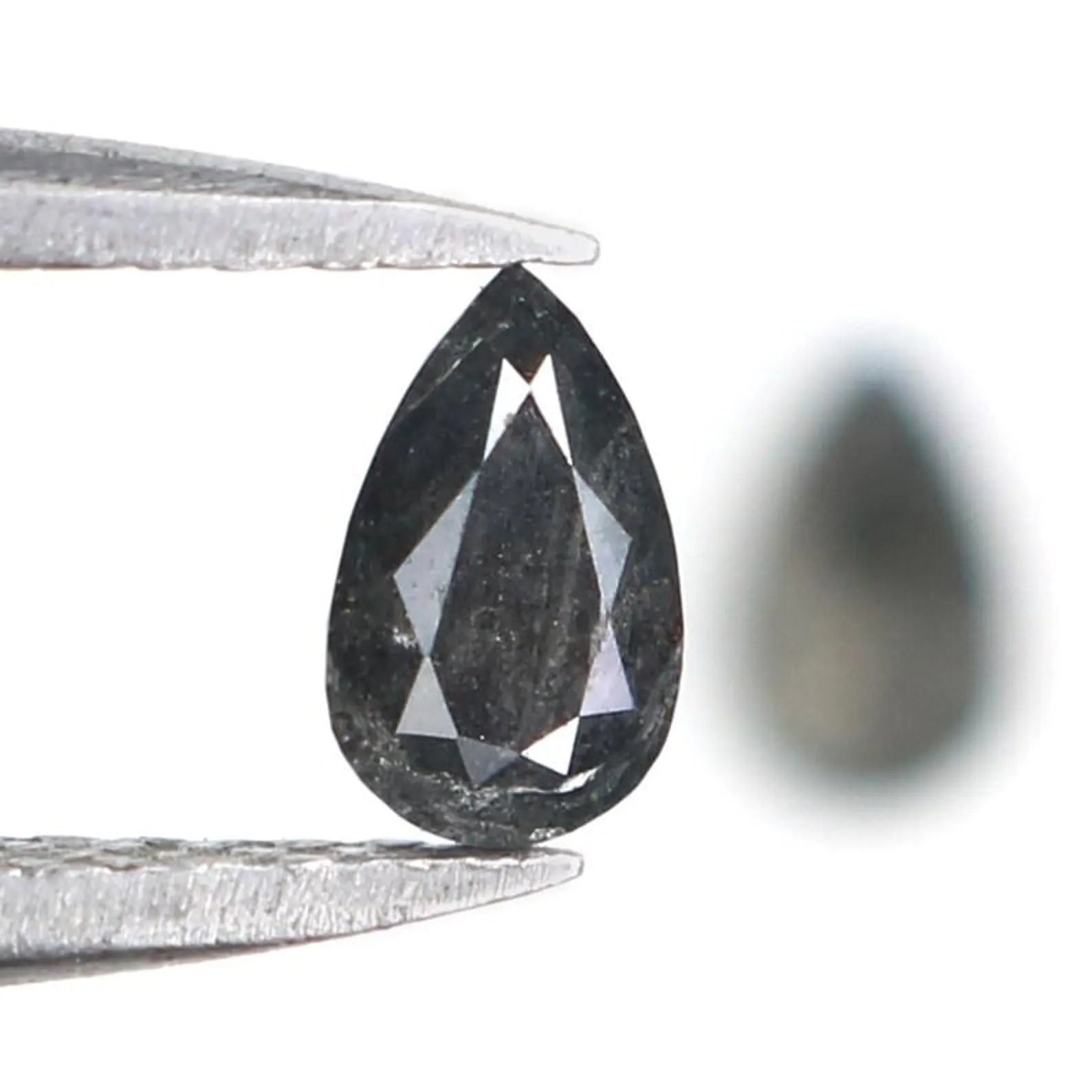 0.43 CT Natural Loose Pear Cut Pair Diamond Salt And Pepper Pear Diamond 5.05 MM Natural Black Grey Color Pear Brilliant Cut Diamond NQ2296