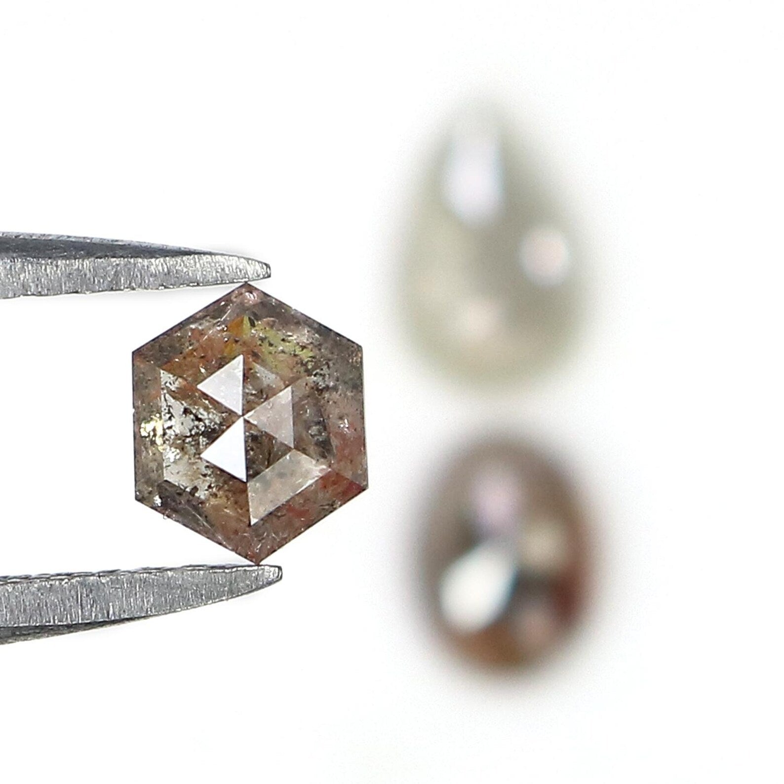 1.27 CT Natural Loose Mix Shape Diamond Brown Grey Color Mix Shape Diamond 6.25 MM Natural Loose Diamond Mix Shape Rose Cut Diamond NQ2204