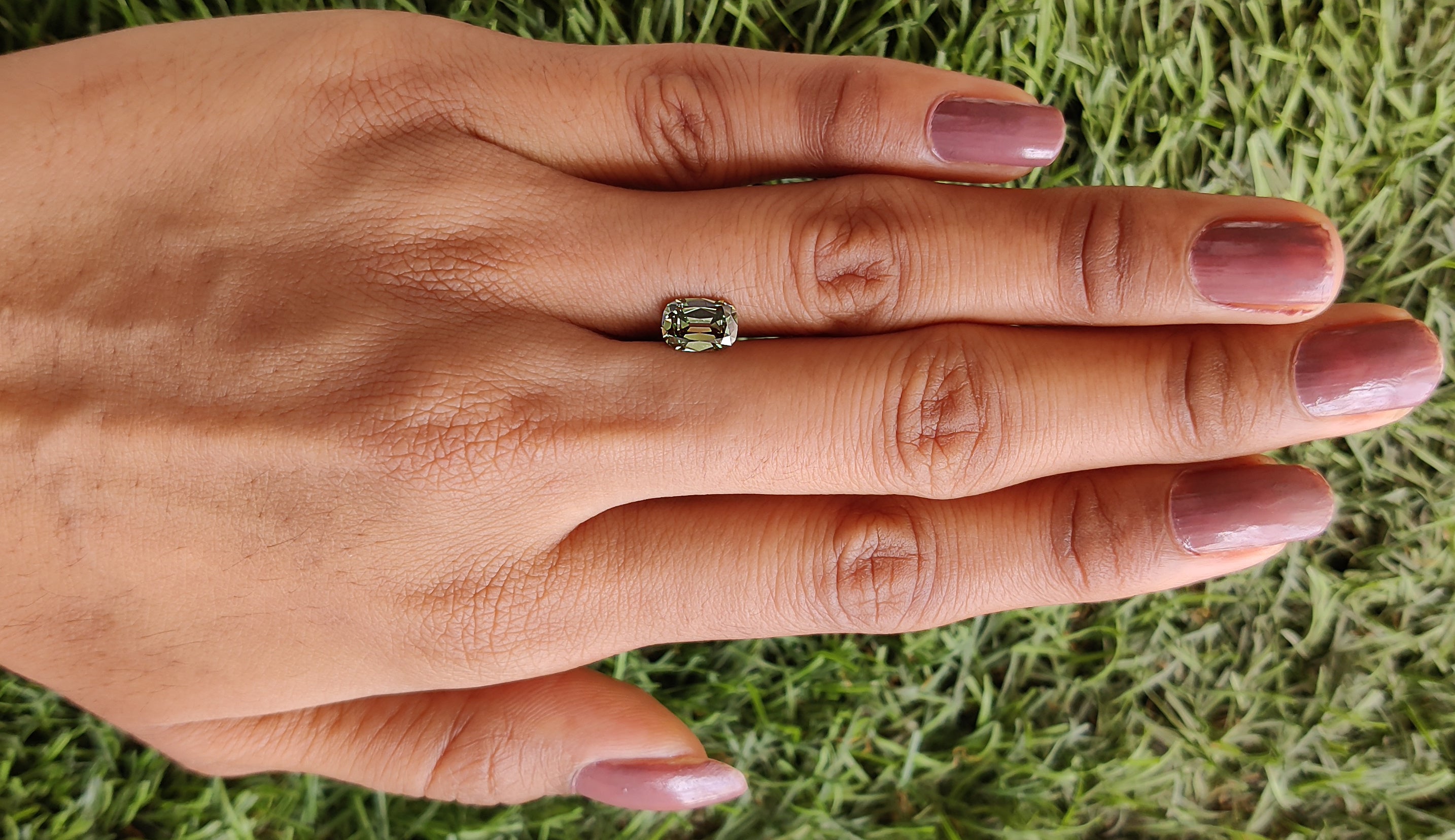 1.02 CT IGI Certified Cushion Old European Cut Diamond Fancy Vivid Green Color VS1 Clarity Lab Grown Diamond Lab Created Lab Diamond L3674