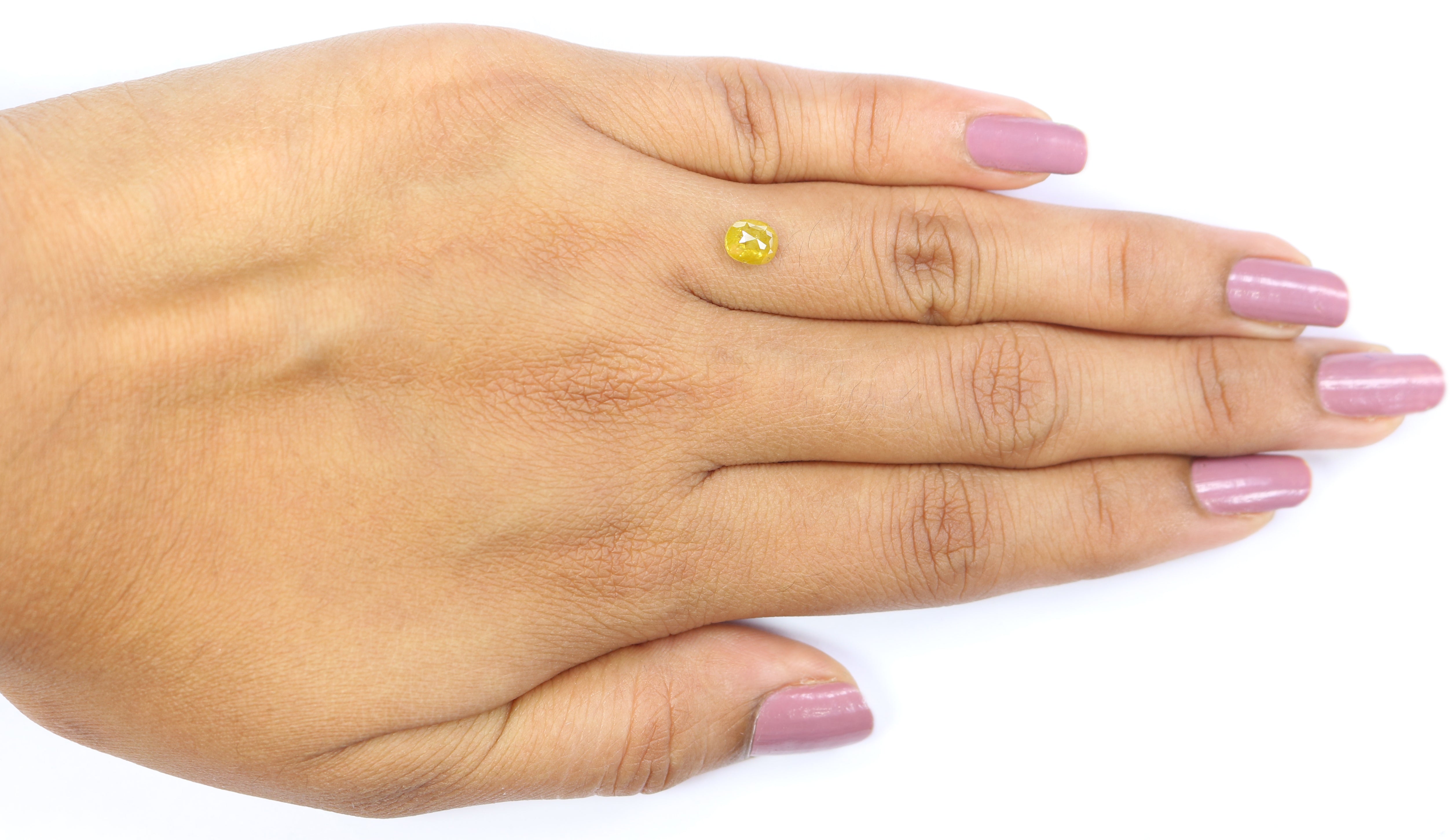 0.71 CT Natural Loose Oval Shape Diamond Yellow Color Oval Cut Diamond 5.60 MM Natural Loose Yellow Diamond Oval Rose Cut Diamond QK2678