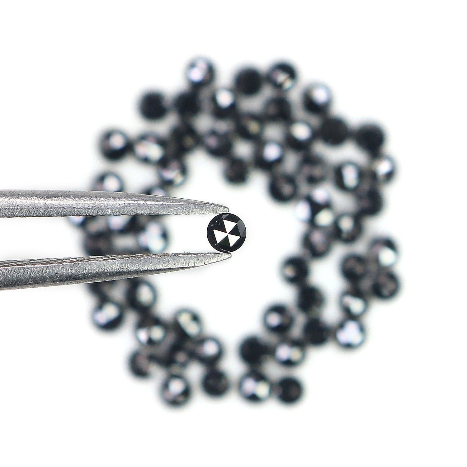 3.27 CT Natural Loose Round Rose Cut Diamond Black Color Round Shape Diamond 2.30 MM Natural Loose Black Color Round Rose Cut Diamond KQ2458