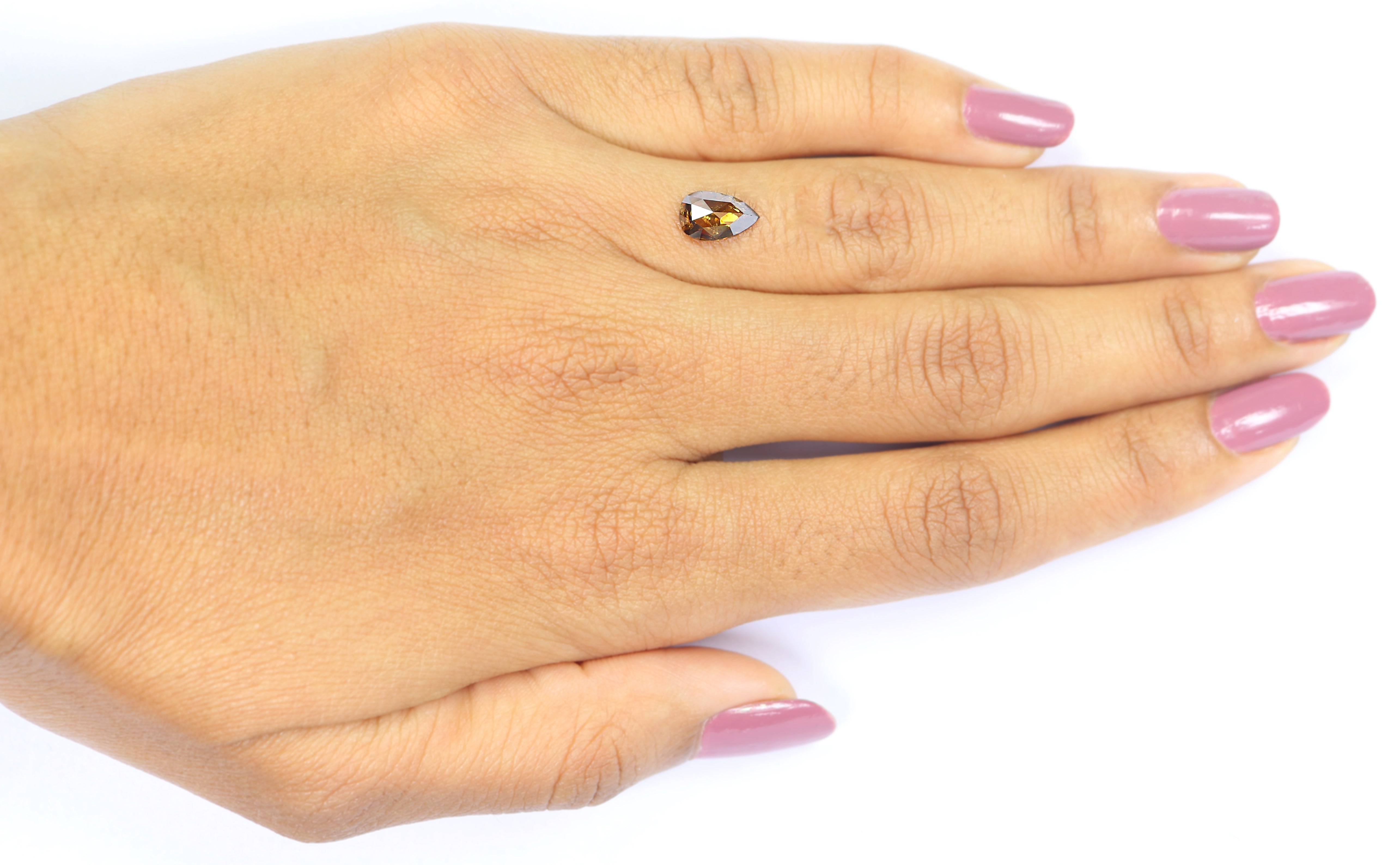 1.00 CT Natural Loose Pear Shape Diamond Brown Champagne Color Pear Cut Diamond 8.80 MM Natural Brown Diamond Pear Rose Cut Diamond LQ6177