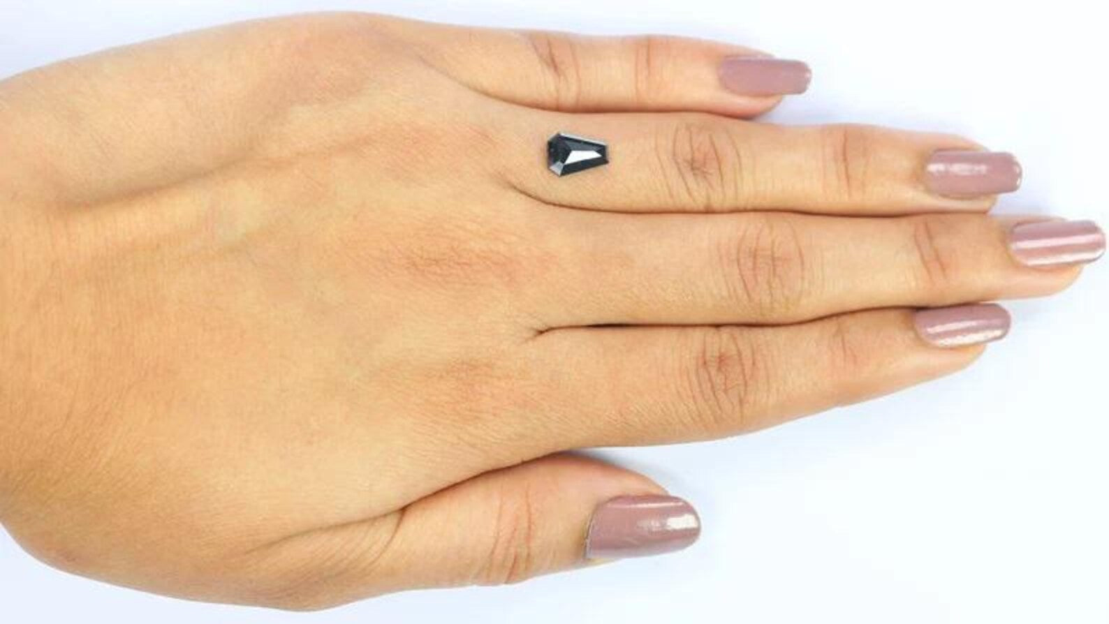 1.25 CT Natural Loose Coffin Shape Diamond Black Color Coffin Cut Diamond 8.40 MM Natural Loose Black Color Coffin Rose Cut Diamond NQ2475