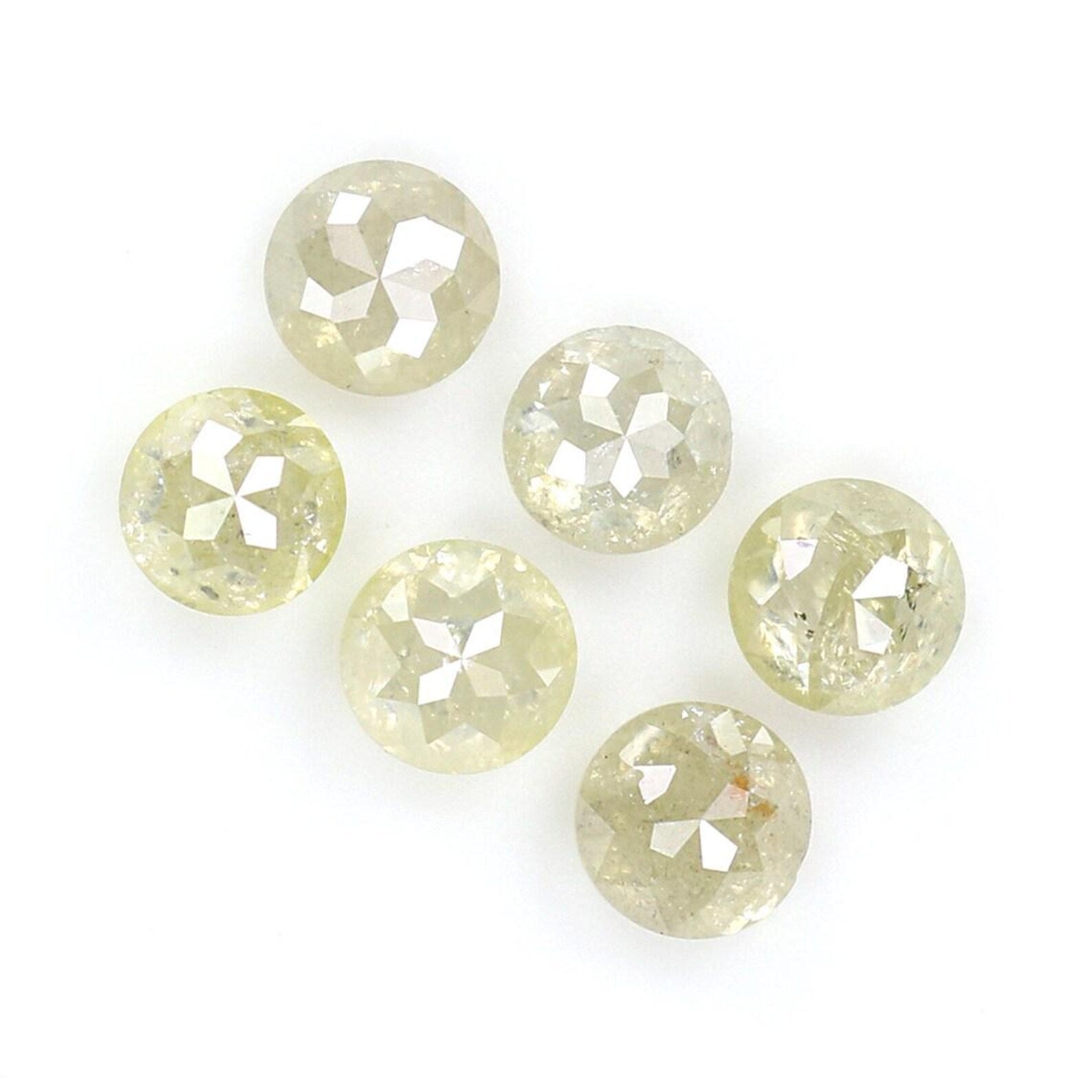 1.48 CT Natural Loose Round Shape Diamond Grey Color Round Diamond 3.50 MM Natural Loose Diamond Yellow Color Round Rose Cut Diamond NQ657