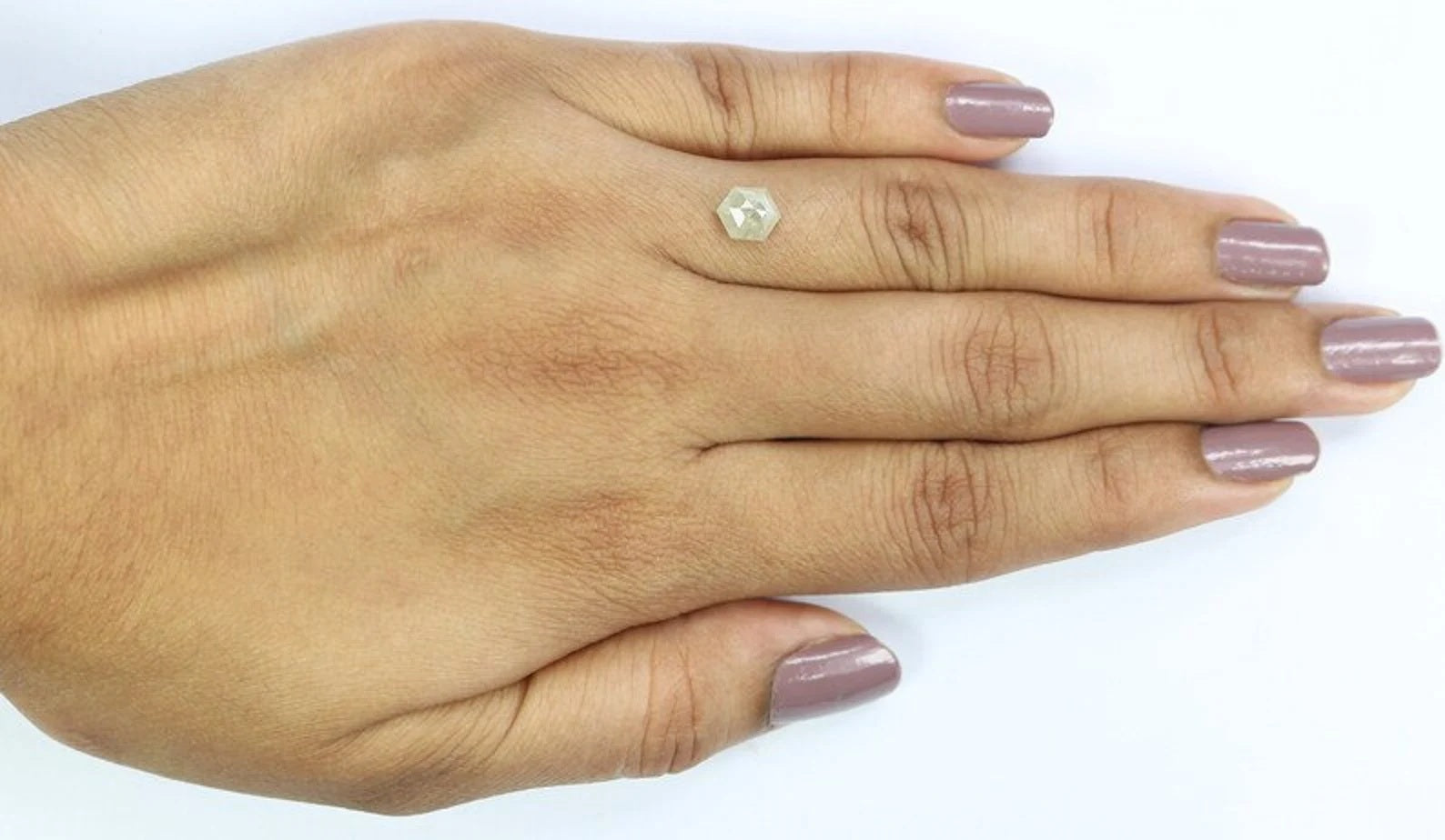 0.98 CT Natural Loose Hexagon Shape Diamond Grey Color Hexagon Diamond 6.70 MM Natural Diamond Grey Color Hexagon Rose Cut Diamond NQ8270