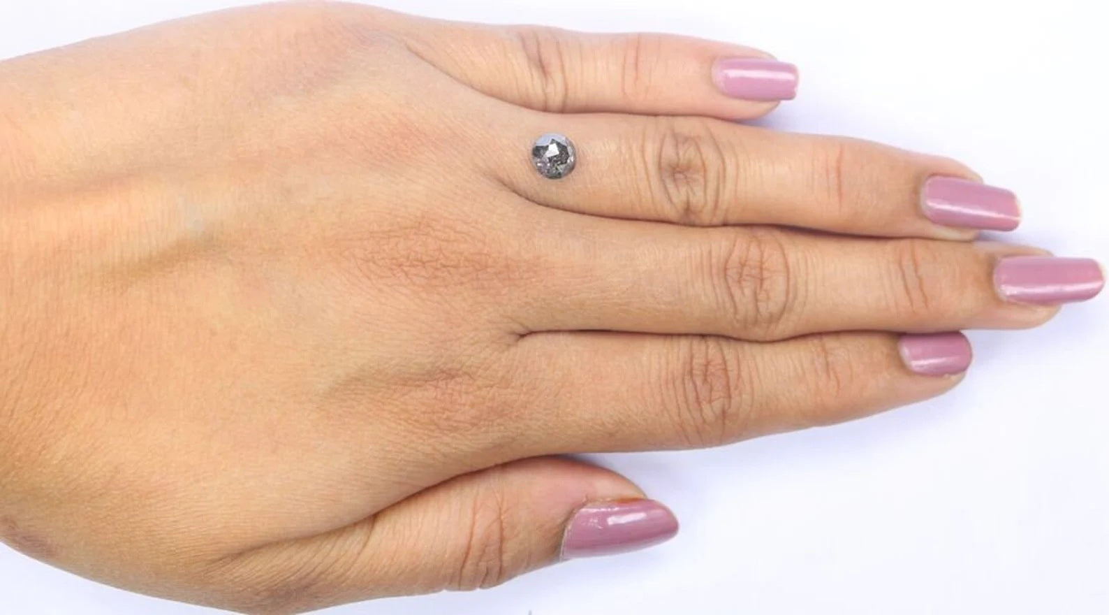 1.00 CT Natural Loose Round Rose Cut Salt And Pepper Diamond Natural Black Grey Color Diamond 6.10 MM Round Rose Cut Shape Diamond QN2188