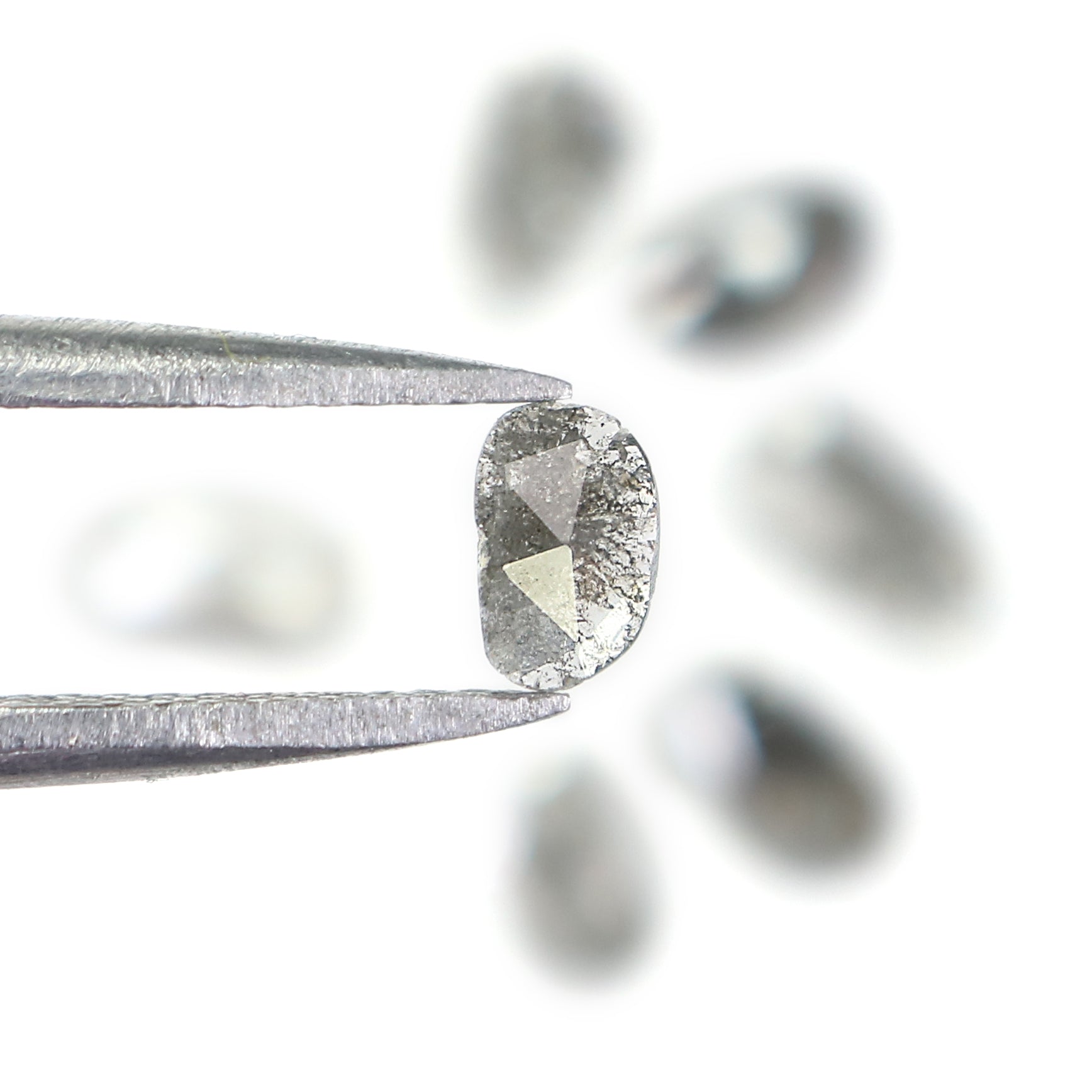 1.16 Ct Natural Loose Slice Shape Diamond Slice Salt And Pepper Diamond 4.80 MM Slice Natural Loose Diamond Slice Black Grey Diamond LQ3033