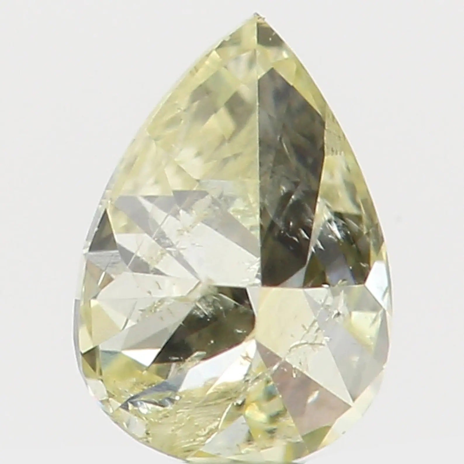 0.15 Ct Natural Loose Diamond Pear Yellow Color I2 Clarity 4.00 MM N7418