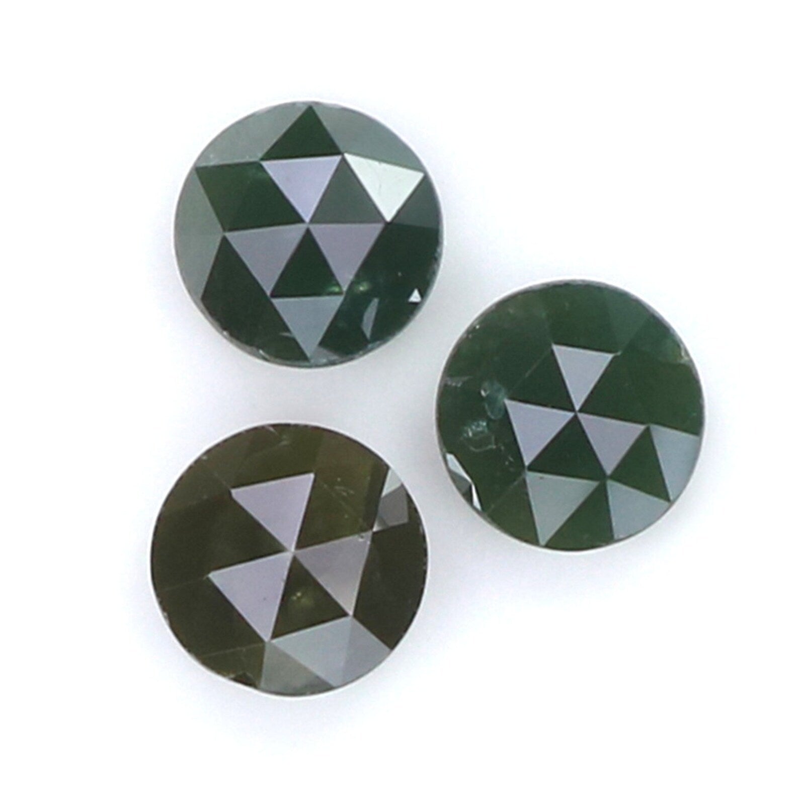 0.77 CT Natural Loose Round Rose Cut Diamond Dark Green Color Round Cut Diamond 3.85 MM Natural Loose Round Rose Cut Shape Diamond N8071