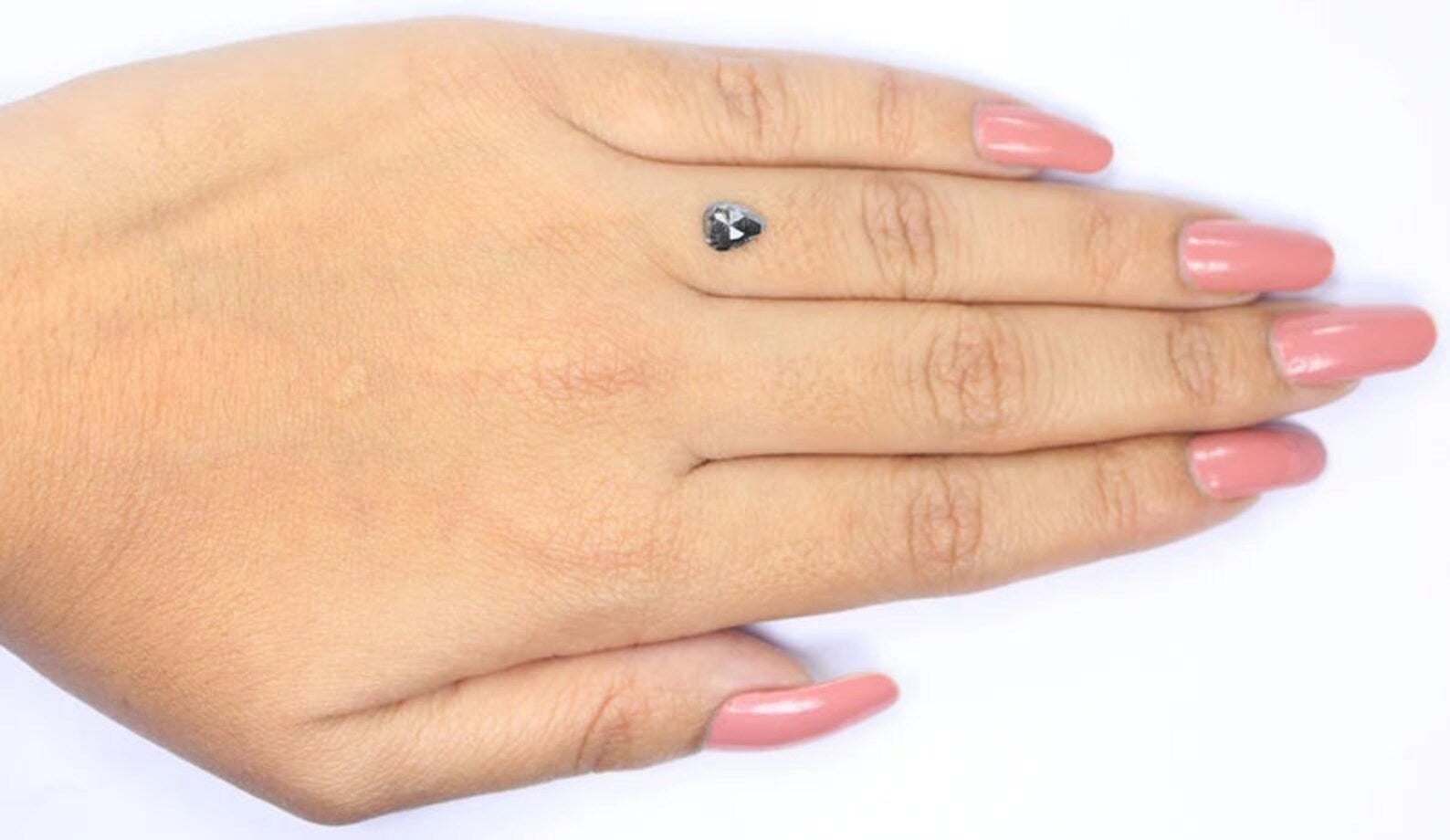 0.88 Ct Natural Loose Pear Shape Diamond Salt And Pepper Pear Diamond 6.80 MM Natural Diamond Black Grey Color Pear Rose Cut Diamond NQ2098