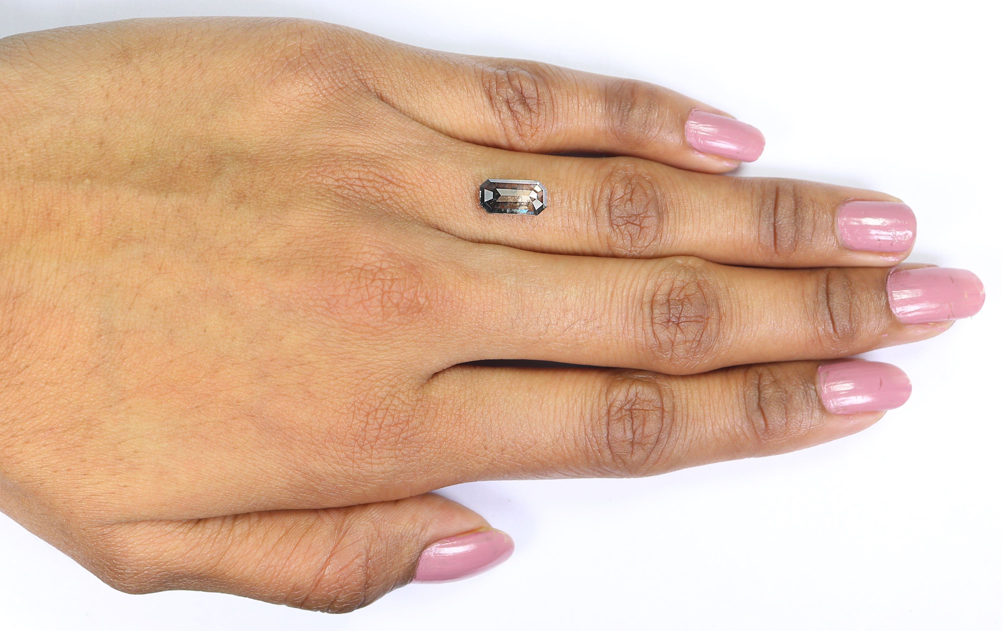 1.60 CT Emerald Rose Cut Salt And Pepper Lab Grown 9.95 MM Loose Diamond CVD Fancy Black Grey Color Lab Created Antique Cut Diamonds N2635