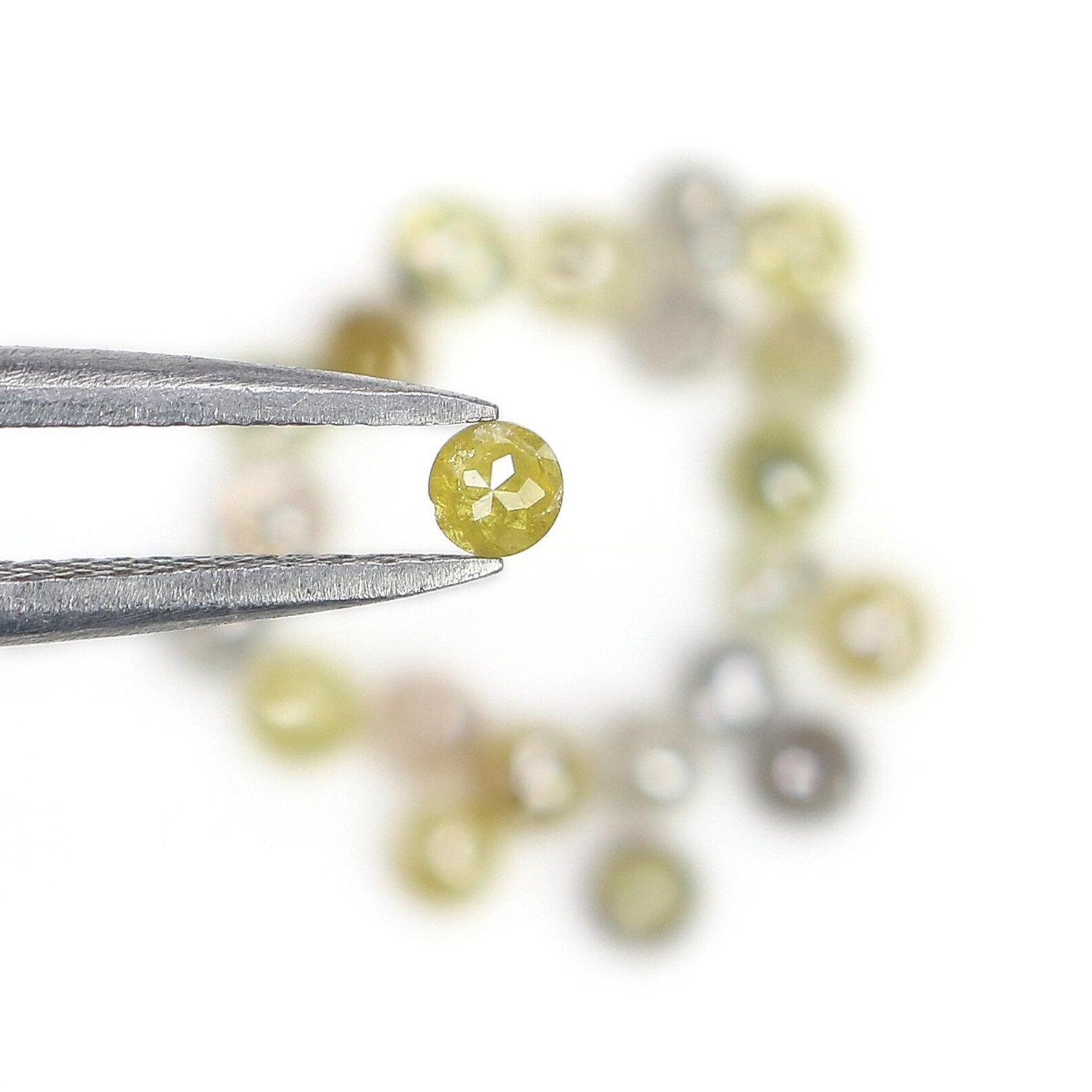 2.22 CT Natural Loose Round Shape Diamond Yellow Color Round Cut Diamond 2.50 MM Natural Diamond Grey Color Round Rose Cut Diamond NQ1679