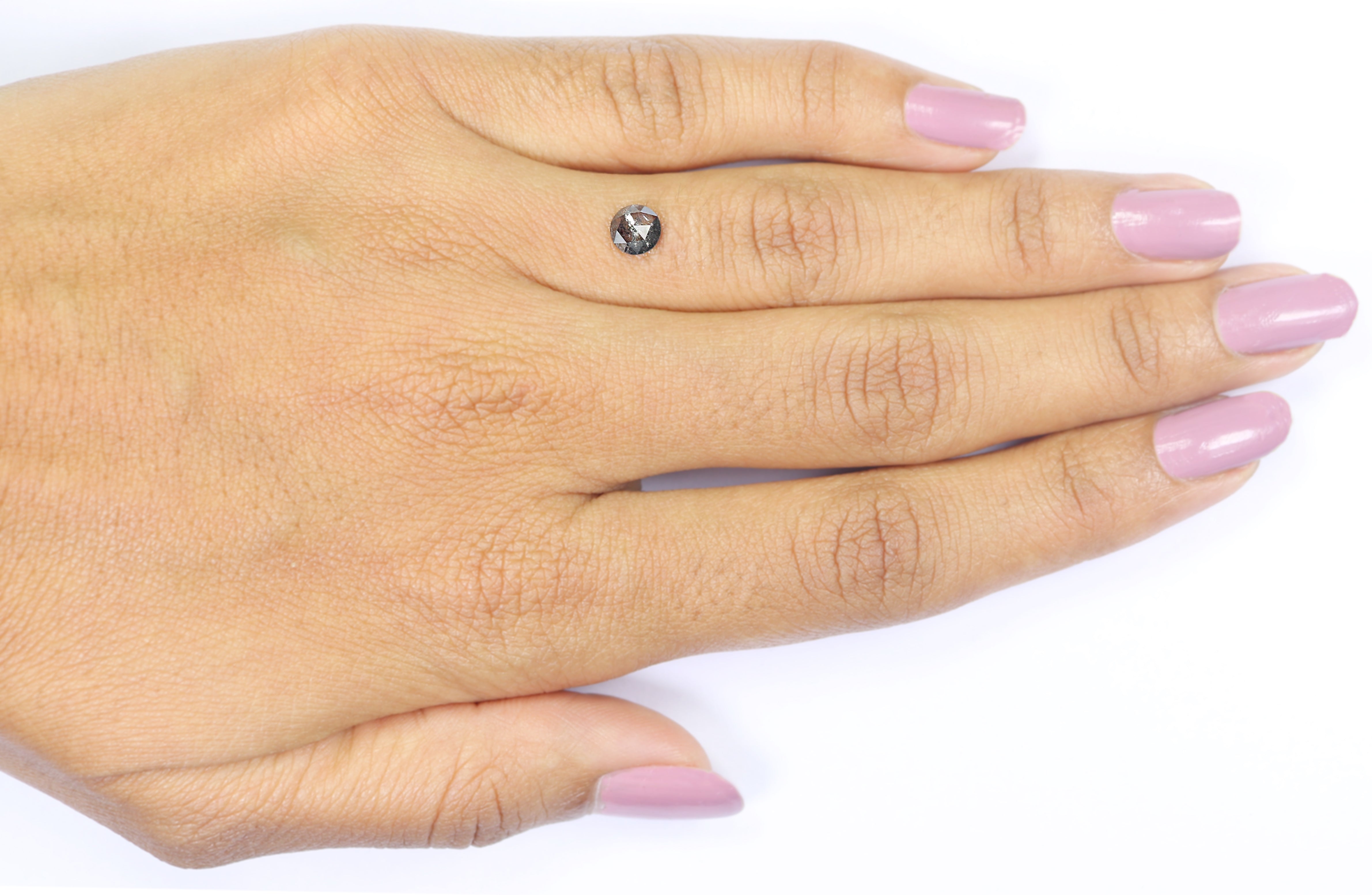0.51 CT Natural Loose Round Rose Cut Diamond Salt And Pepper Round Diamond 5.20 MM Natural Loose Black Grey Color Rose Cut Diamond LQ5981