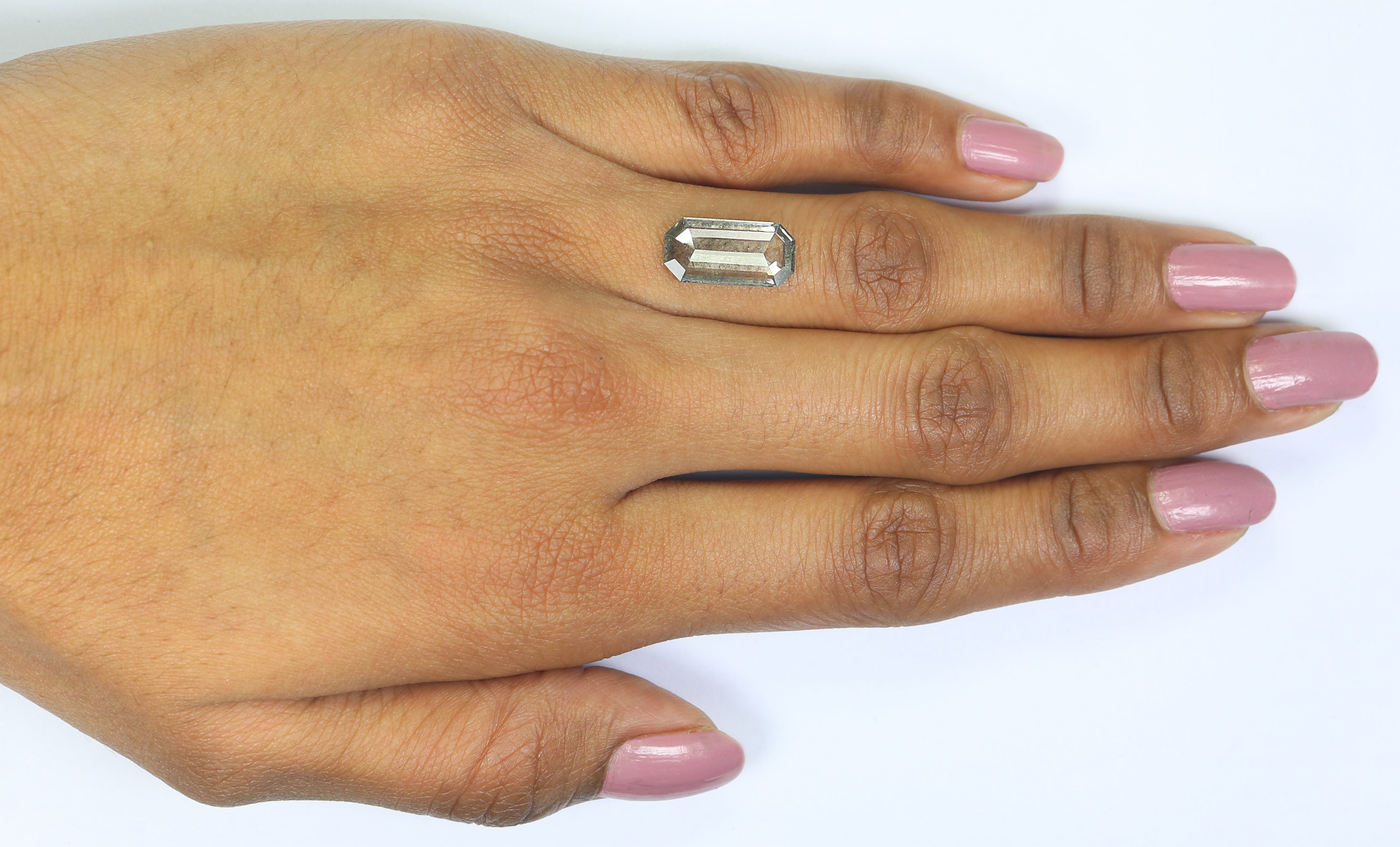 2.70 CT Emerald Rose Cut Salt And Pepper Lab Grown 14.45 MM Loose Diamond CVD Fancy Black Grey Color Lab Created Antique Cut Diamonds L3519