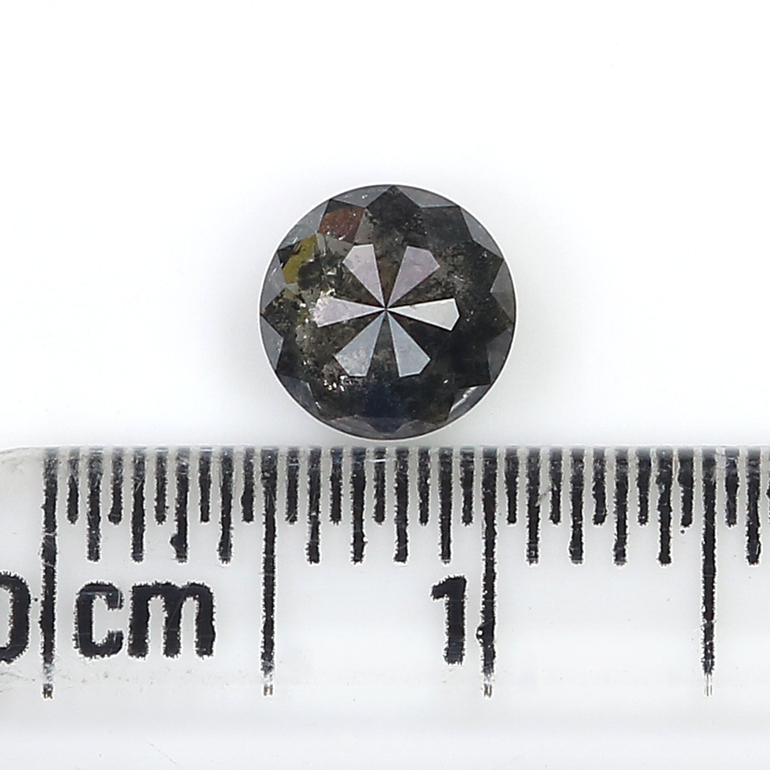 0.90 Ct Natural Loose Round Shape Diamond Salt And Pepper Diamond 5.85 MM Natural Diamond Black Grey Color Round Rose Cut Diamond LQ3044