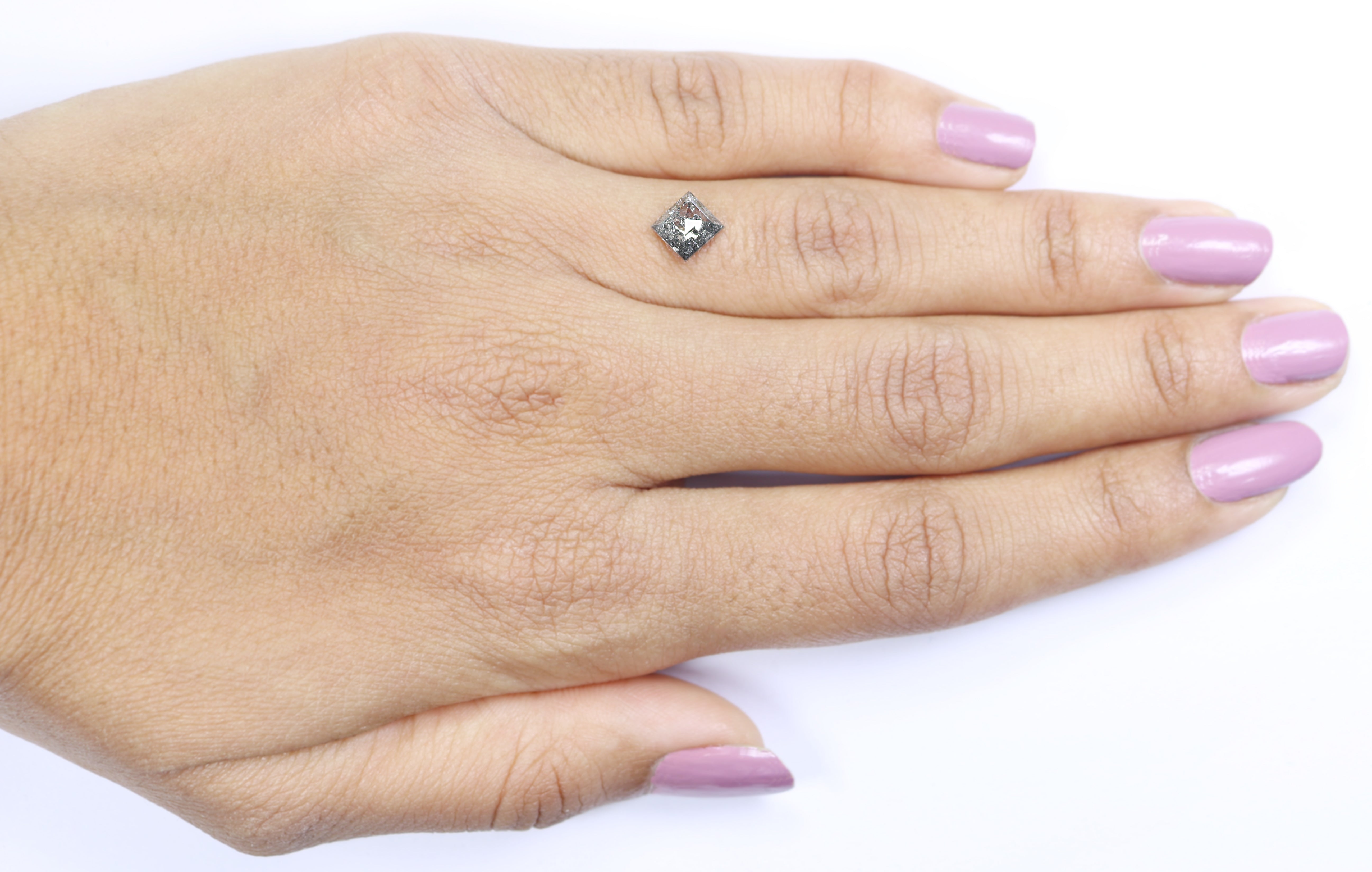 0.96 CT Natural Loose Kite Shape Diamond Salt And Pepper Kite Shape Diamond 7.80 MM Natural Black Grey Color Kite Rose Cut Diamond L221