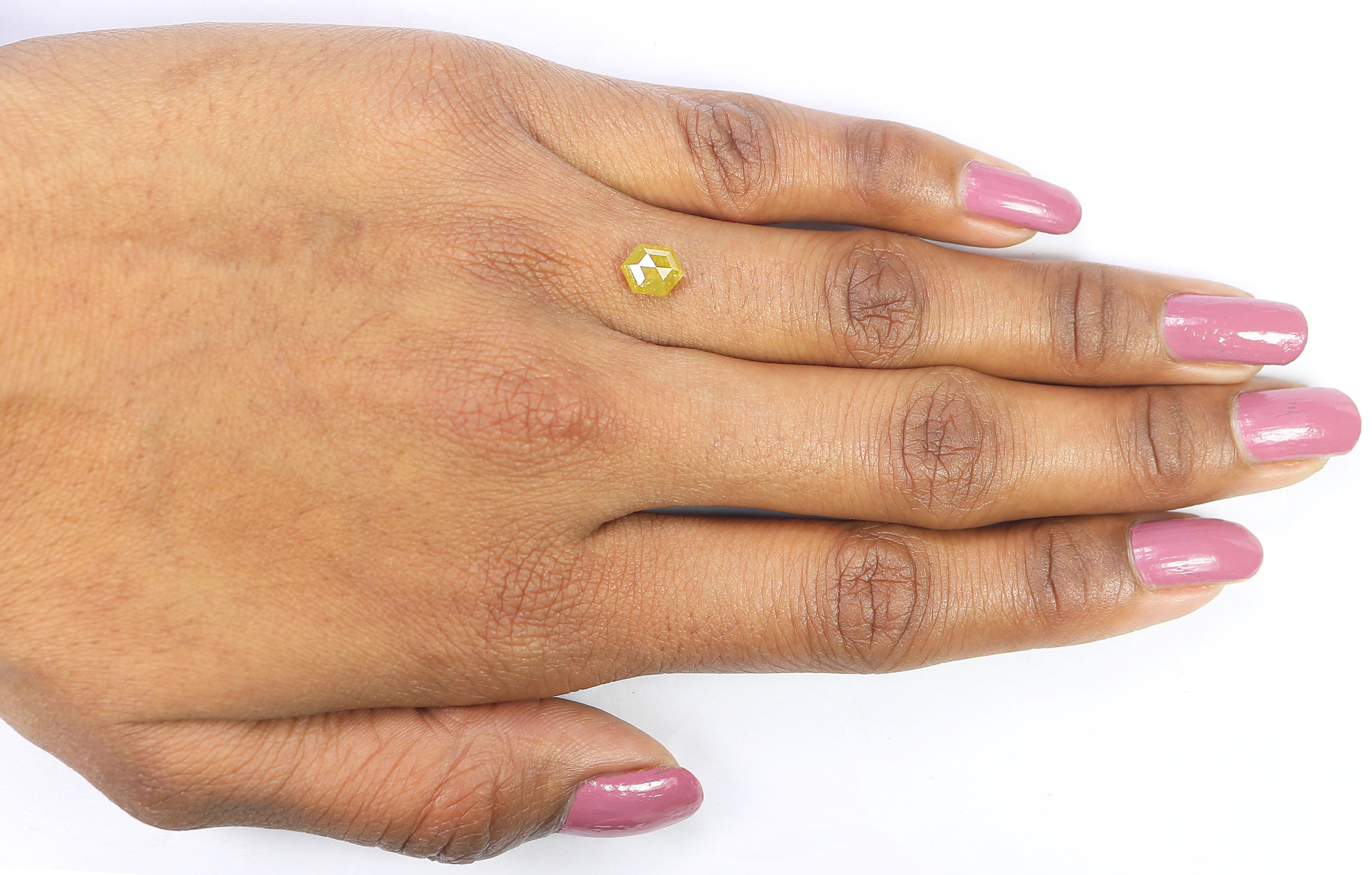 1.11 CT Natural Loose Hexagon Shape Diamond Yellow Color Hexagon Cut Diamond 6.95 MM Natural Loose Hexagon Shape Rose Cut Diamond QL9756