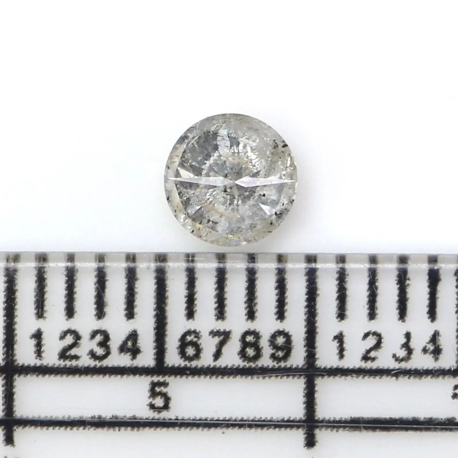 0.36 Ct Natural Loose Round Shape Diamond Salt And Pepper Round Diamond 4.50 MM Natural Black Grey Color Round Brilliant Cut Diamond NQ7368