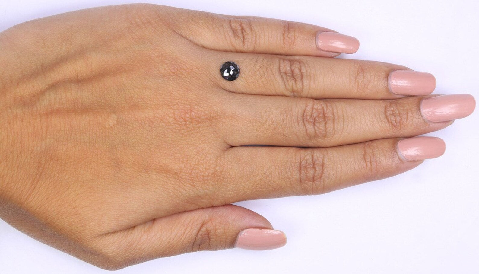 0.89 CT Natural Loose Round Rose Cut Diamond Salt And Pepper Round Cut Diamond 6.25 MM Natural Loose Black Grey Round Shape Diamond NQ1972