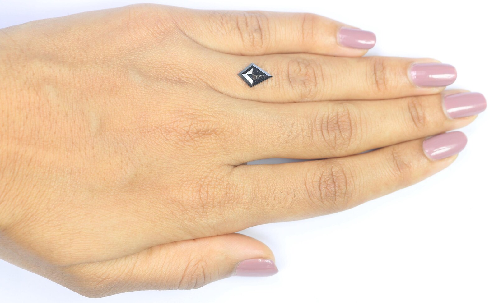 1.09 CT Natural Loose Kite Shape Diamond Black Color Kite Cut Diamond 10.55 MM Natural Black Color Diamond Kite Rose Cut Diamond N2591