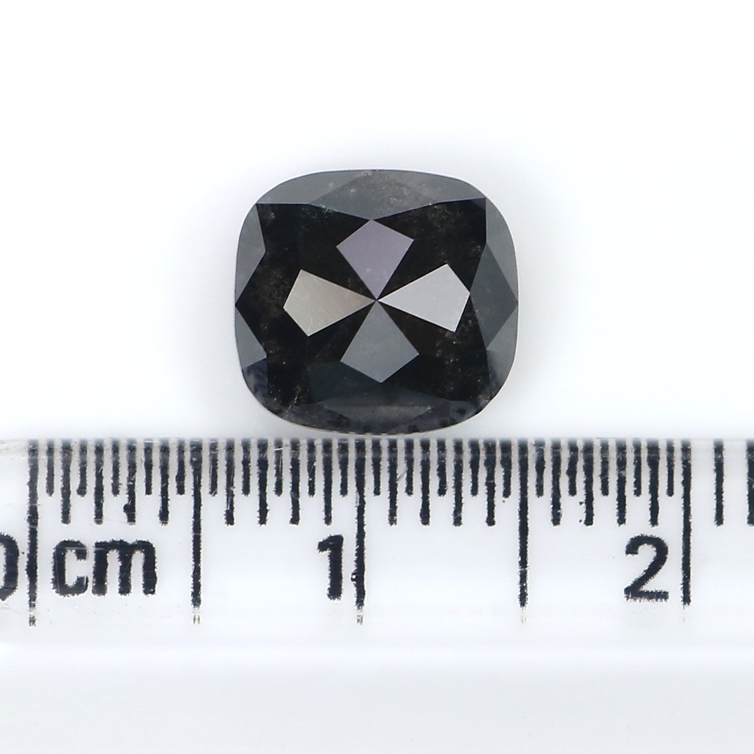3.24 CT Natural Loose Cushion Shape Diamond Salt And Pepper Cushion Diamond 8.75 MM Natural Black Grey Color Cushion Rose Cut Diamond LC21