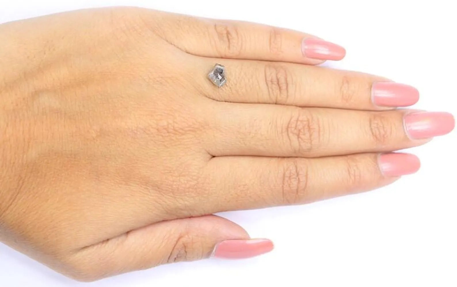 1.30 CT Natural Loose Shield Shape Diamond Grey Color Shield Cut Diamond 5.85 MM Natural Loose Brown Color Shield Rose Cut Diamond NQB7039