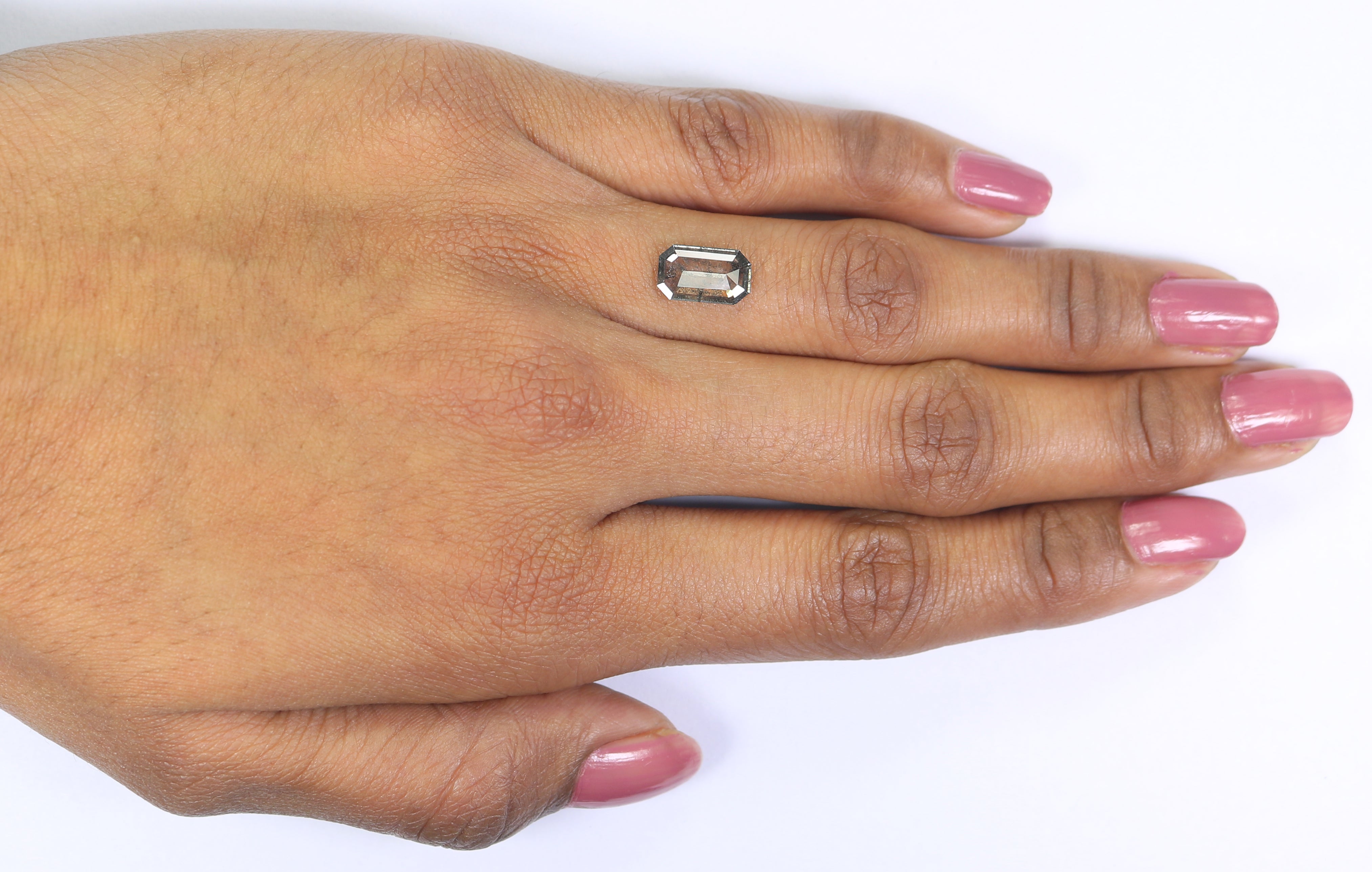 1.40 CT Emerald Rose Cut Salt And Pepper Lab Grown 10.00 MM Loose Diamond CVD Fancy Black Grey Color Lab Created Antique Cut Diamonds KDL3516
