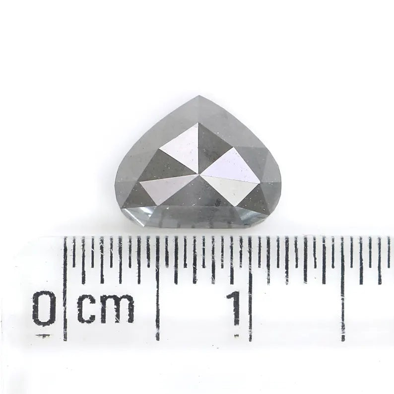 2.19 CT Natural Loose Heart Shape Diamond Grey Color Heart Cut Diamond 9.00 MM Natural Loose Diamond Heart Rose Cut Diamond QN9399