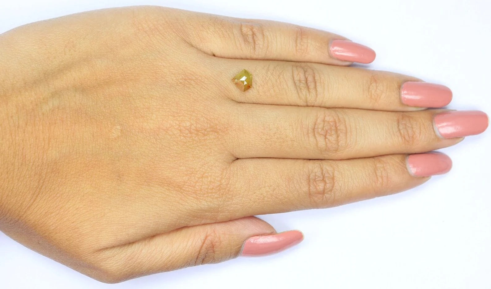 0.87 CT Natural Loose Shield Shape Diamond Yellow Color Shield Diamond 6.40 MM Natural Loose Diamond Shield Shape Rose Cut Diamond NQ9886