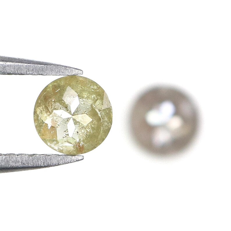 1.13 CT Natural Loose Round Rose Cut Pair Diamond Grey Color Round Shape Diamond 5.10 MM Natural Green Color Round Rose Cut Diamond NQ1956