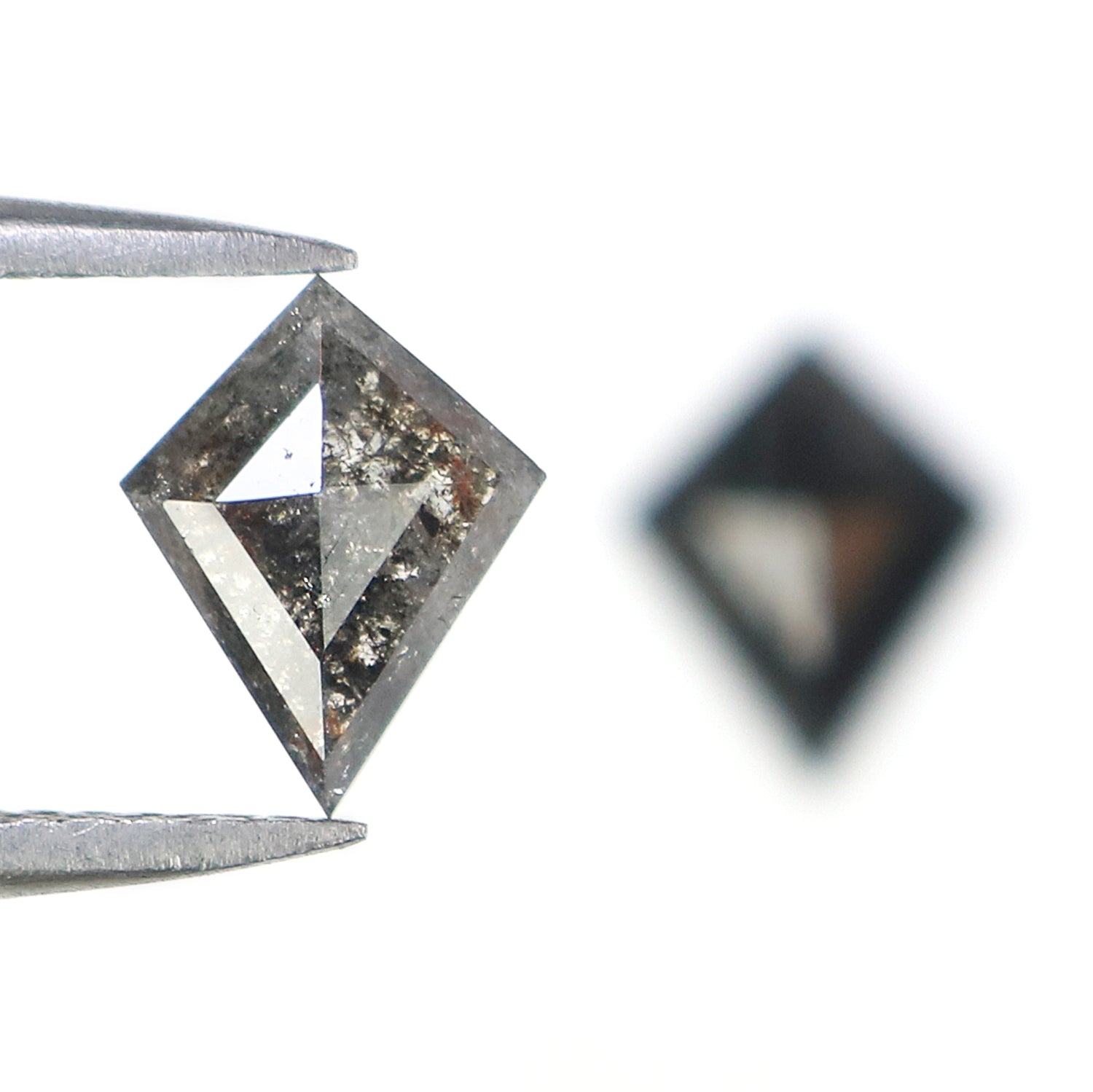 1.11 CT Natural Loose Kite Cut Pair Diamond Salt And Pepper Kite Diamond 9.00 MM Natural Loose Black Grey Color Kite Rose Cut Diamond L3446