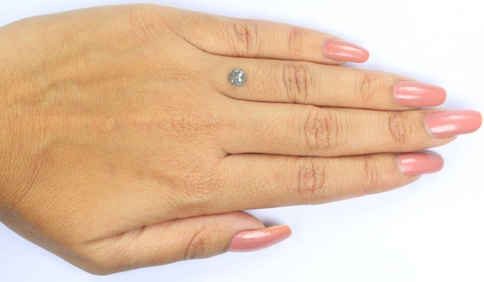 0.73 CT Natural Loose Round Rose Cut Salt And Pepper Diamond 5.40 MM Natural Black Grey Color Diamond Round Rose Cut Shape Diamond NQ2074