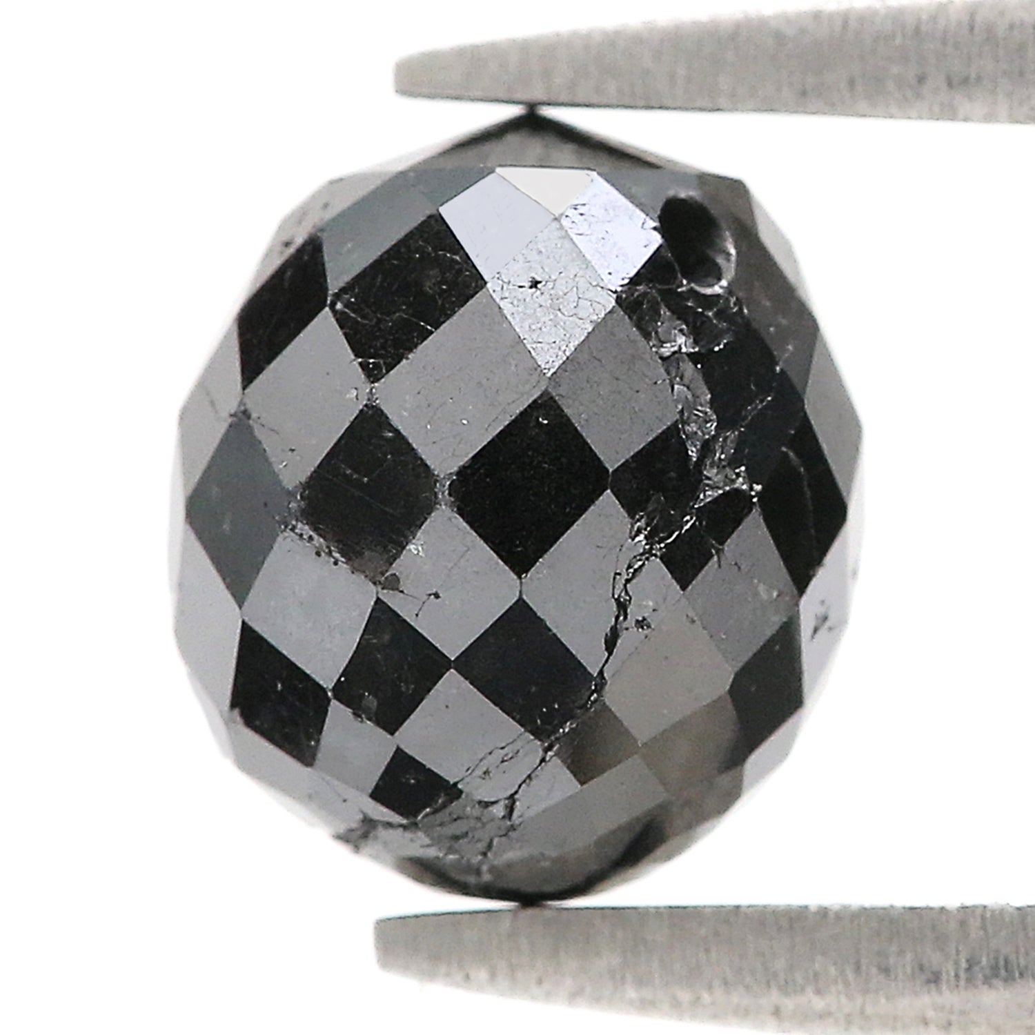 2.99 Ct Natural Loose Briolette Shape Diamond Black Color Drop Diamond 7.50 MM Natural Loose Black Color Briolette Rose Cut Diamond KQ1191