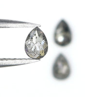 Natural Loose Pear Diamond, Salt And Pepper Diamond, Natural Loose Diamond, Pear Rose Cut Diamond, Pear Diamond 0.60 CT Pear Shape L2828