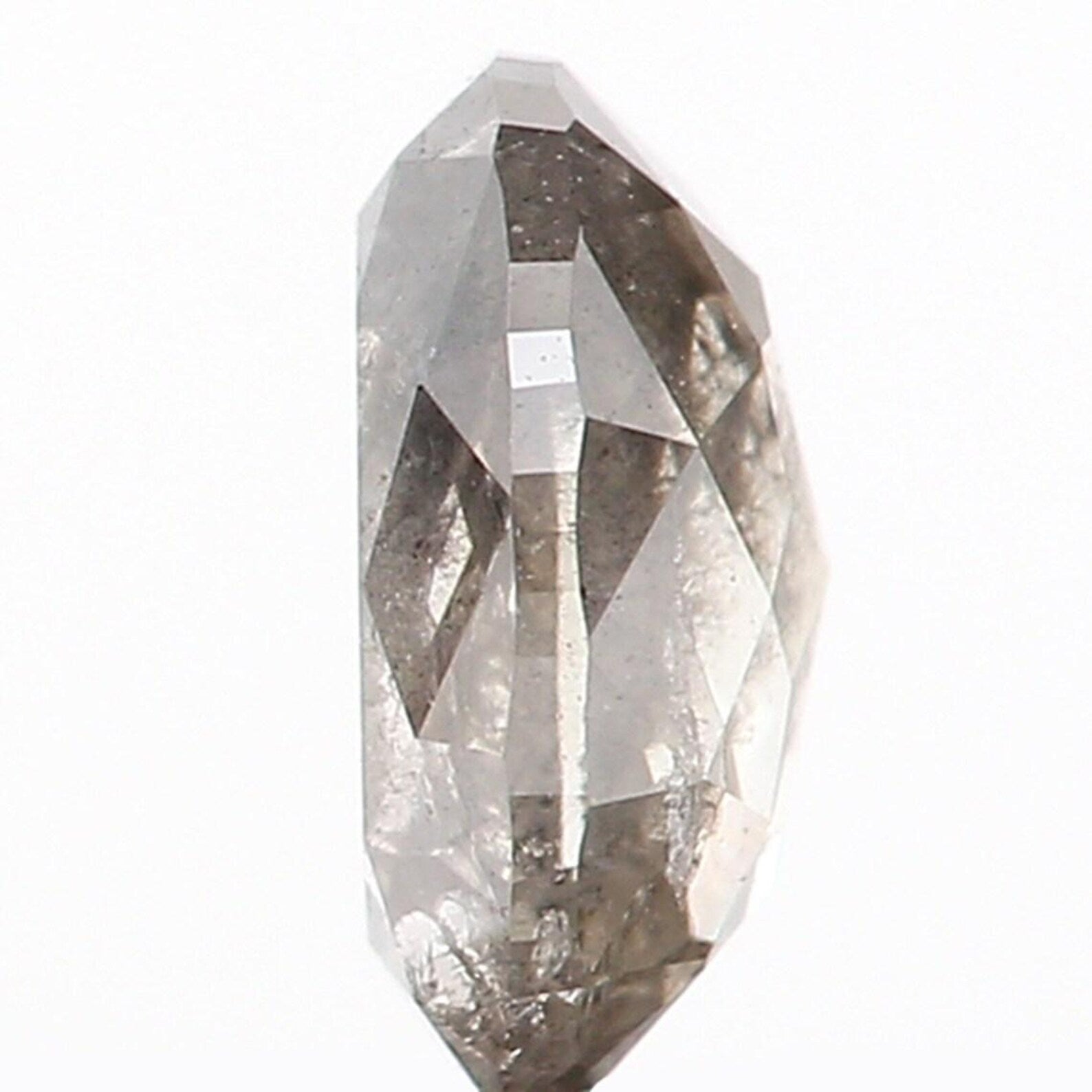 0.43 Ct Natural Loose Oval Cut Diamond Salt And Pepper Oval Cut Diamond 5.45 MM Natural Loose Black Grey Color Oval Rose Cut Diamond NQ999
