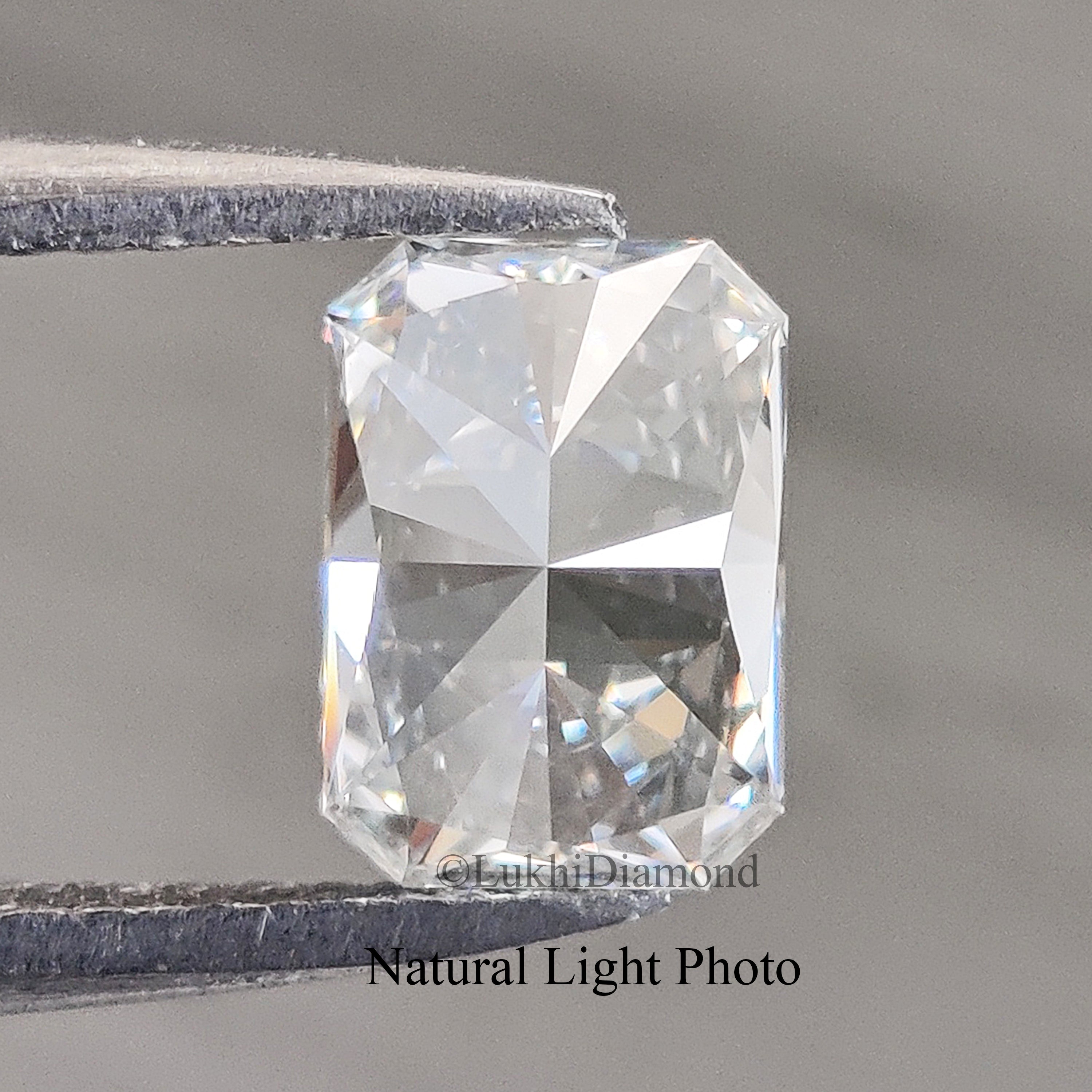 IGI Certified 1 CT Radiant Brilliant Cut E/F Color VS Clarity Lab Grown cvd Diamond Cut Cornered Rectangular Modified Brilliant Diamond Q155