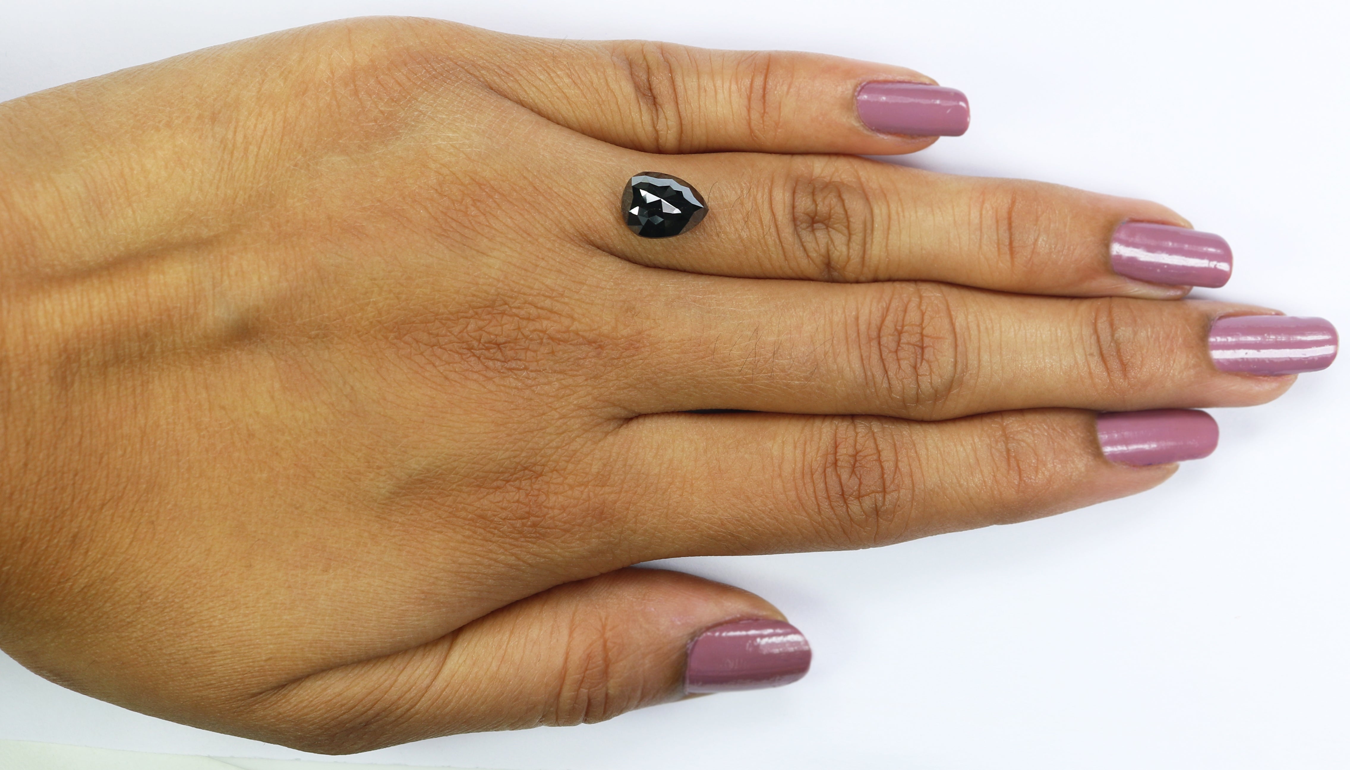 3.03 CT Natural Loose Pear Shape Diamond Black Color Pear Shape Diamond 9.45 MM Natural Loose Diamond Black Pear Rose Cut Diamond LQ2905