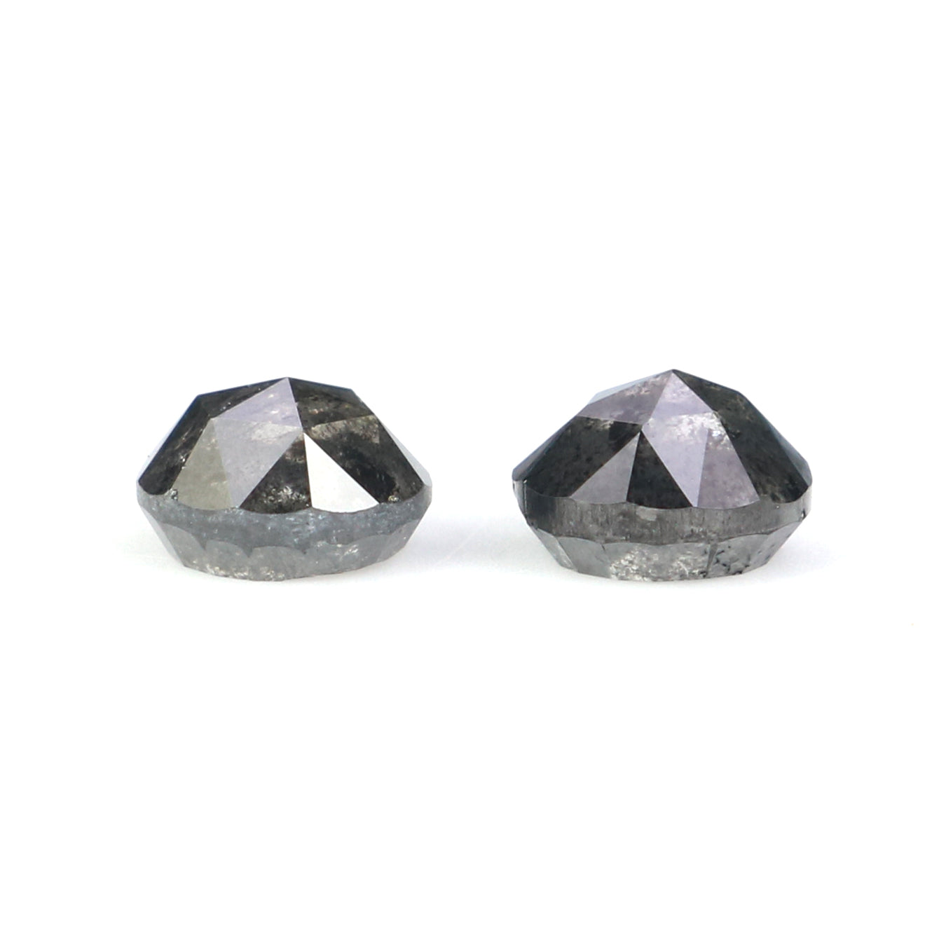 0.92 CT Natural Loose Round Rose Cut Pair Diamond Salt And Pepper Round Shape Diamond 4.45 MM Black Grey Round Shape Rose Cut Diamond LQ2814